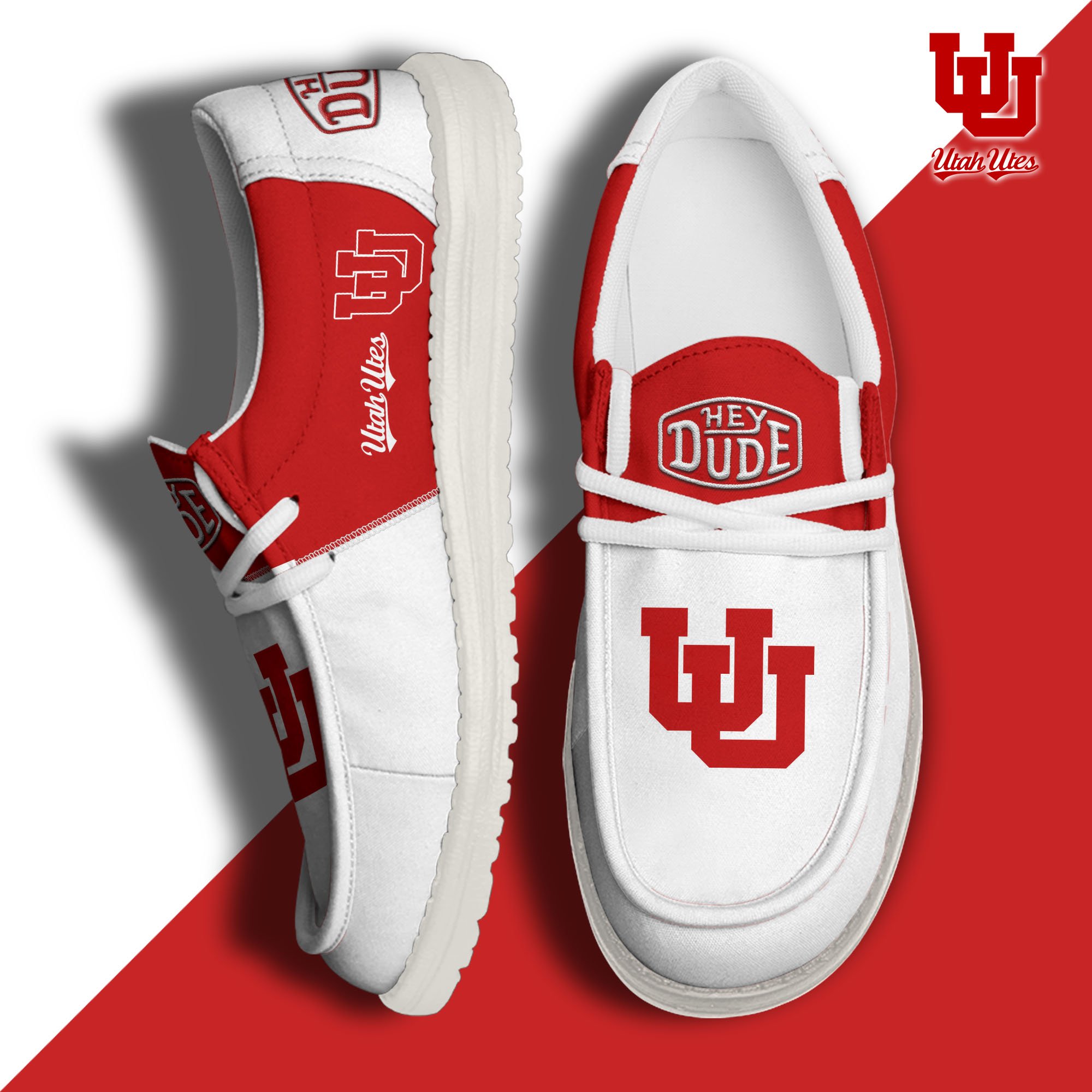 Utah Utes Football Hey Dude Canvas Loafer Shoes Custom Your Name 2024 version, Sport Shoes For Fan, Fan Gifts  EHIVM-60966