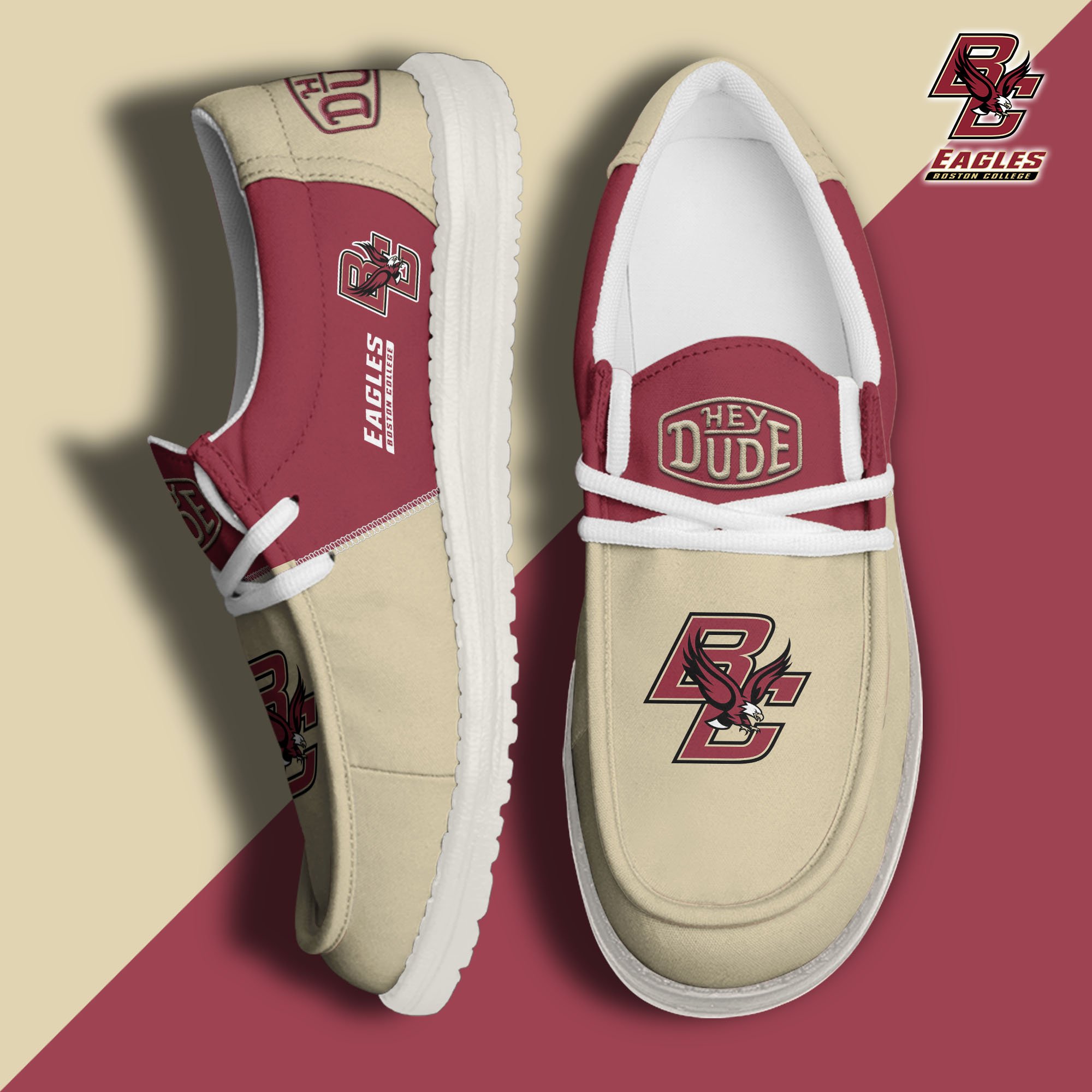 Boston College Eagles Football Hey Dude Canvas Loafer Shoes Custom Your Name 2024 version, Sport Shoes For Fan, Fan Gifts  EHIVM-60966