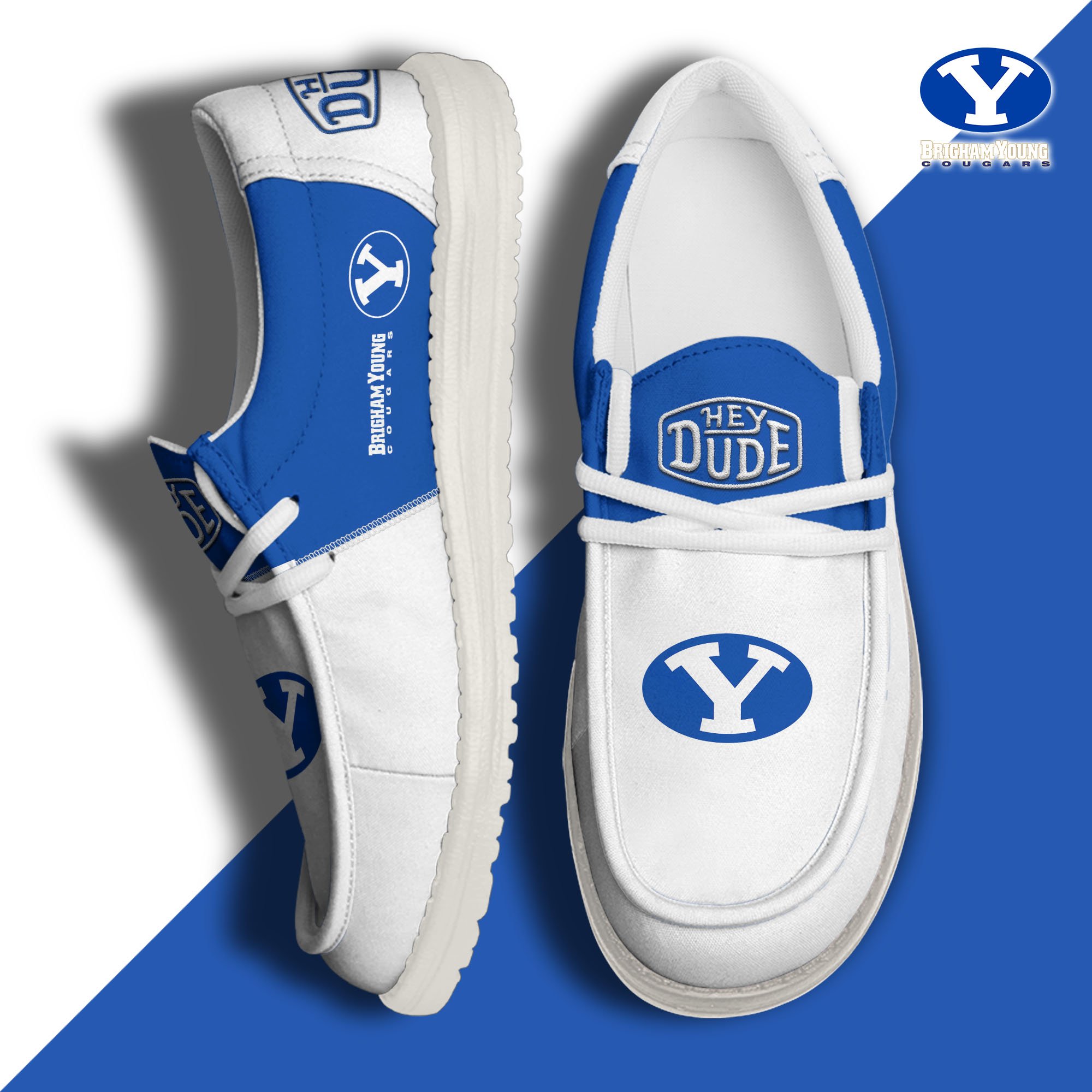 BYU Cougars Football Hey Dude Canvas Loafer Shoes Custom Your Name 2024 version, Sport Shoes For Fan, Fan Gifts  EHIVM-60966