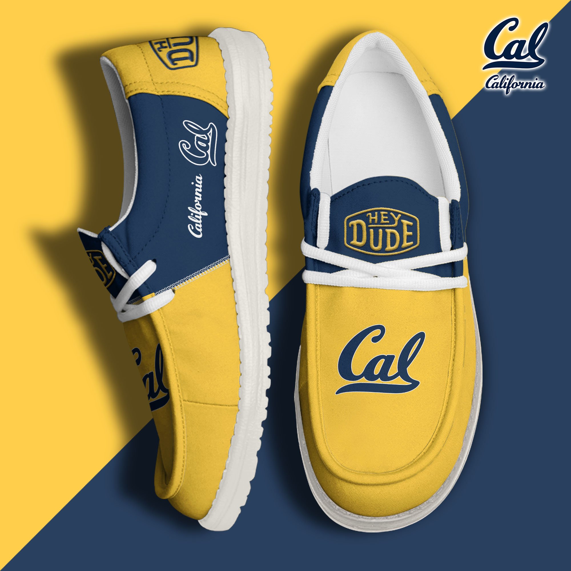 California Golden Bears Football Hey Dude Canvas Loafer Shoes Custom Your Name 2024 version, Sport Shoes For Fan, Fan Gifts  EHIVM-60966