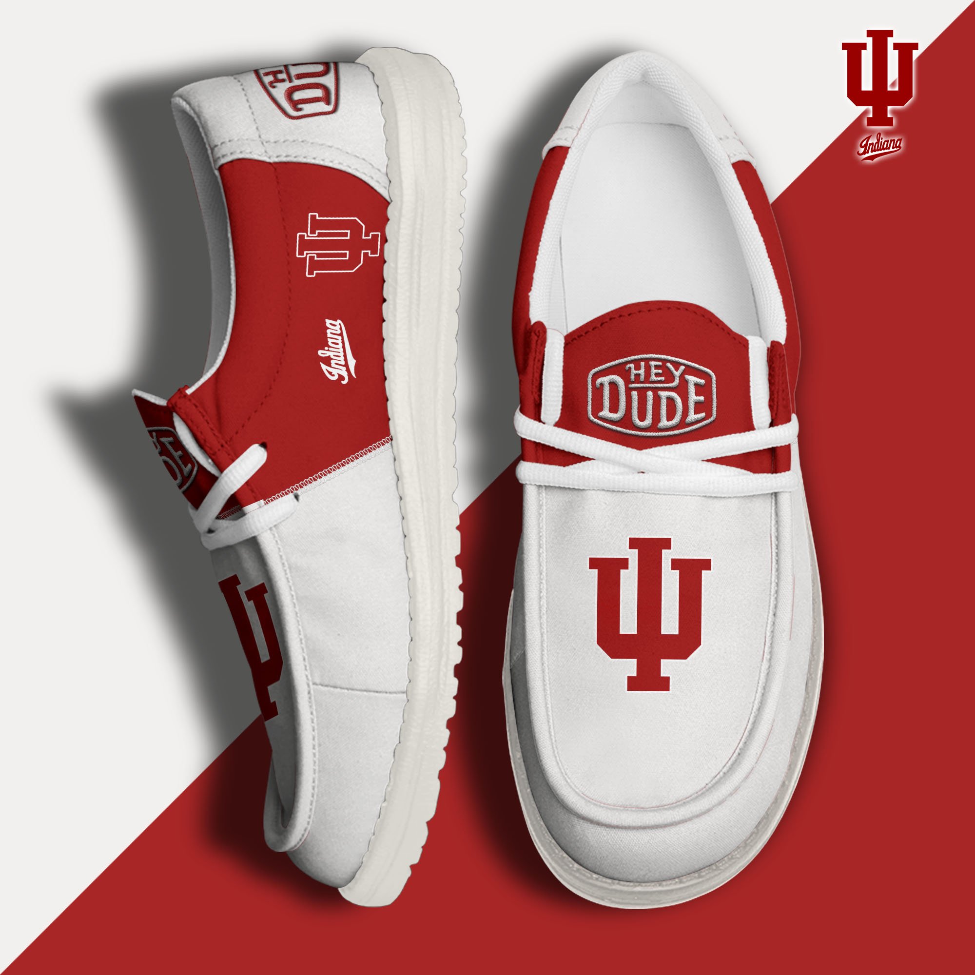 Indiana Hoosiers Football Hey Dude Canvas Loafer Shoes Custom Your Name 2024 version, Sport Shoes For Fan, Fan Gifts  EHIVM-60966