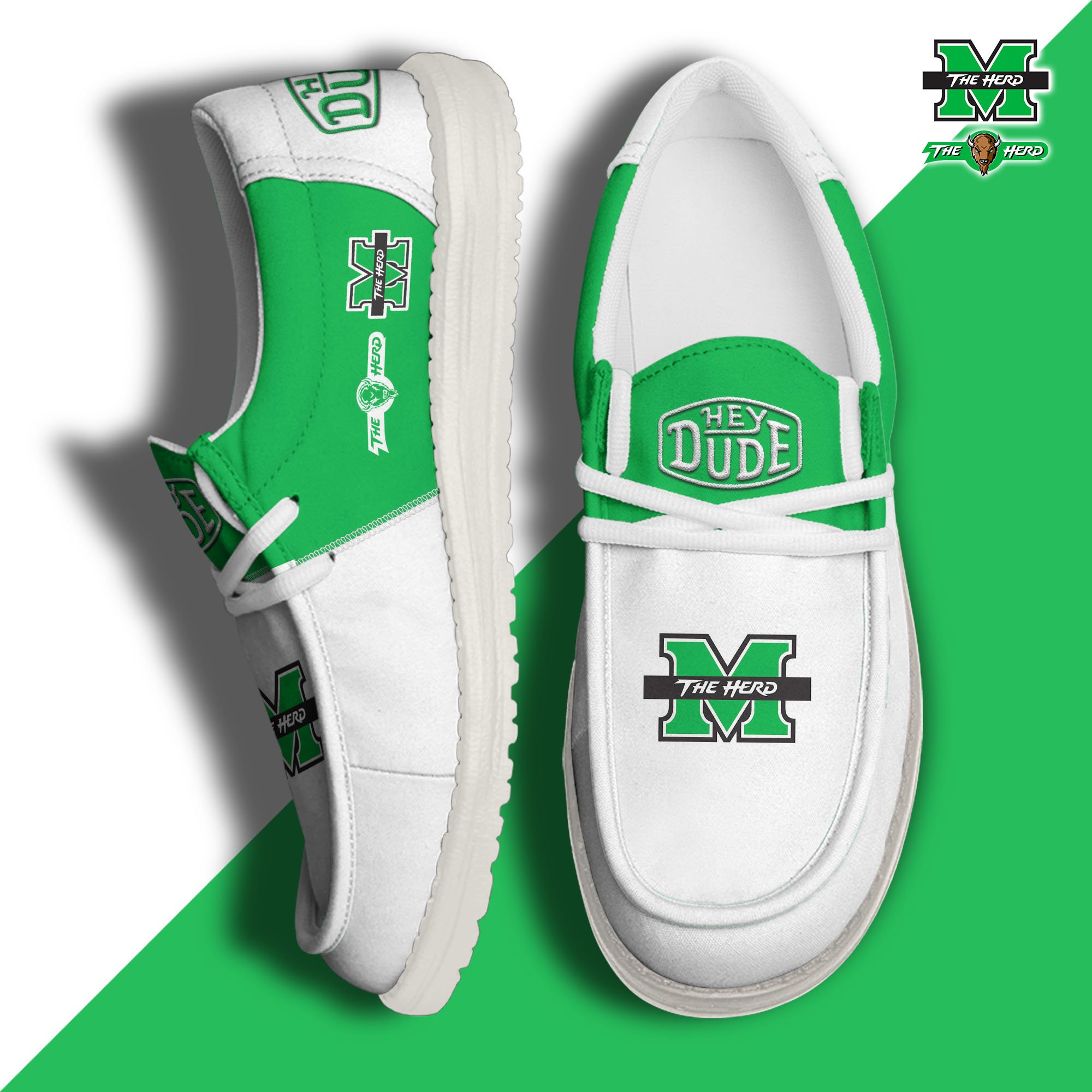 Marshall Thundering Herd Football Hey Dude Canvas Loafer Shoes Custom Your Name 2024 version, Sport Shoes For Fan, Fan Gifts  EHIVM-60966