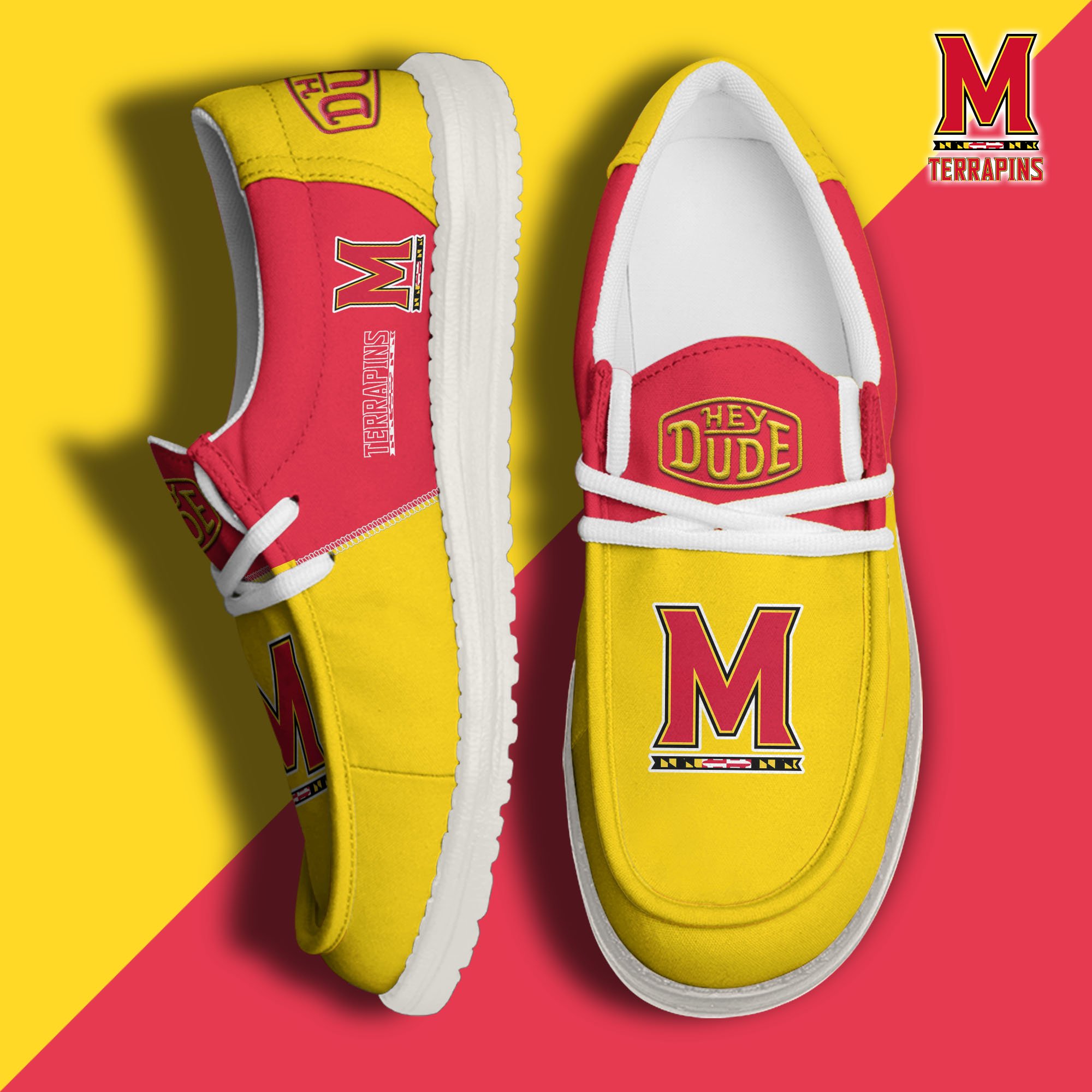 Maryland Terrapins Football Hey Dude Canvas Loafer Shoes Custom Your Name 2024 version, Sport Shoes For Fan, Fan Gifts  EHIVM-60966