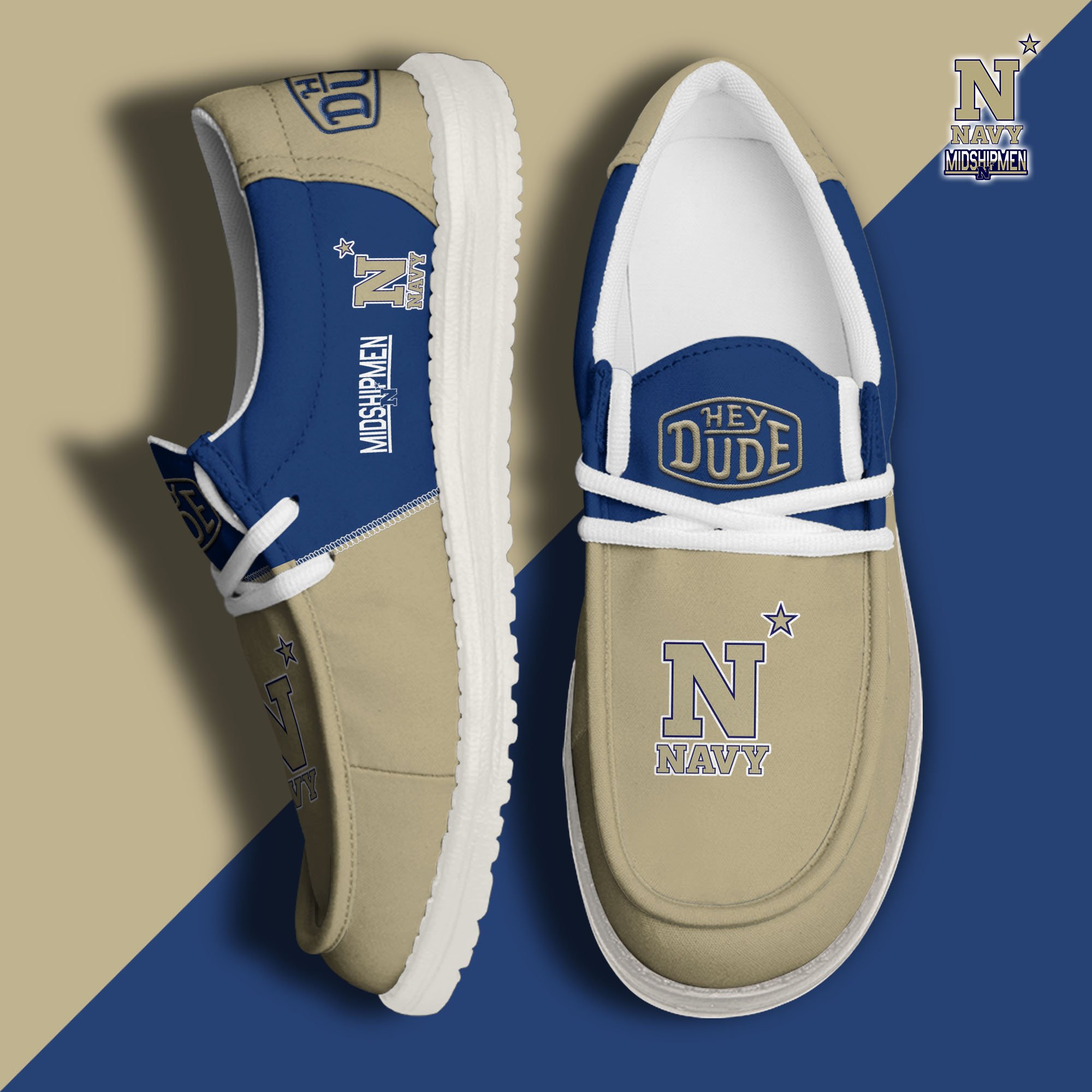 Navy Midshipmen Football Hey Dude Canvas Loafer Shoes Custom Your Name 2024 version, Sport Shoes For Fan, Fan Gifts  EHIVM-60966