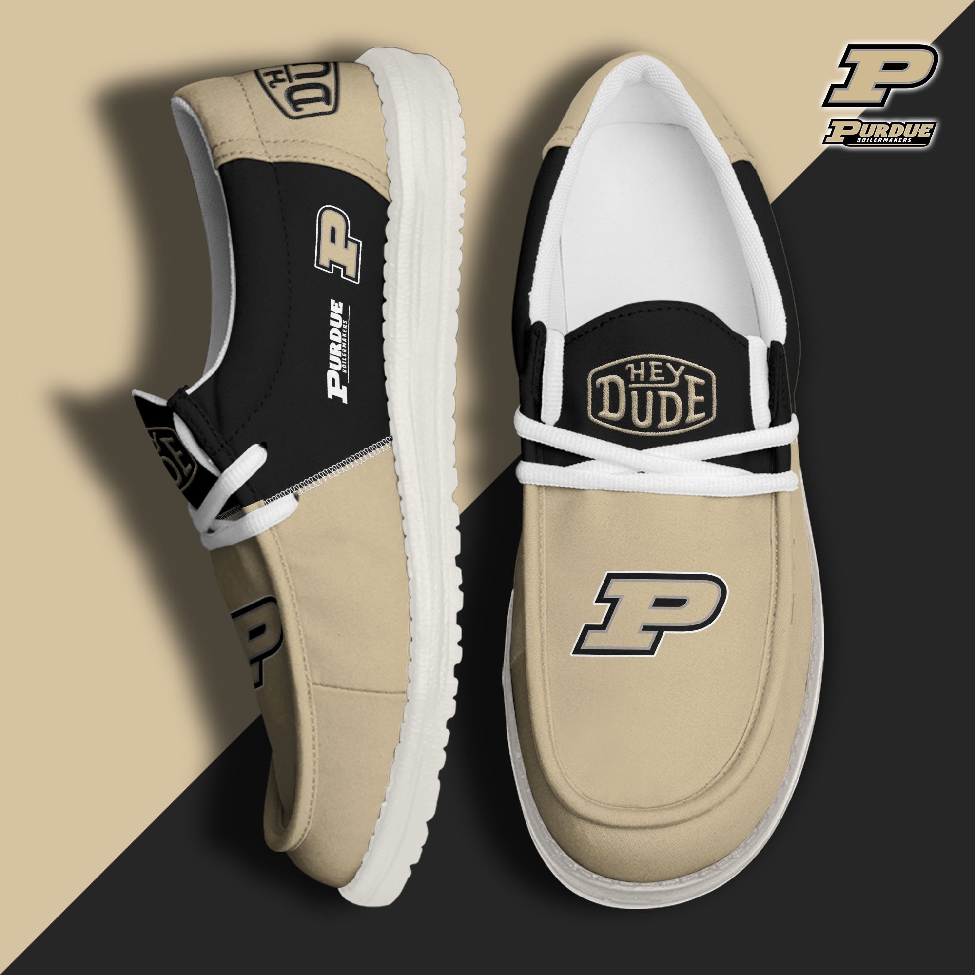 Purdue Boilermakers Football Hey Dude Canvas Loafer Shoes Custom Your Name 2024 version, Sport Shoes For Fan, Fan Gifts  EHIVM-60966