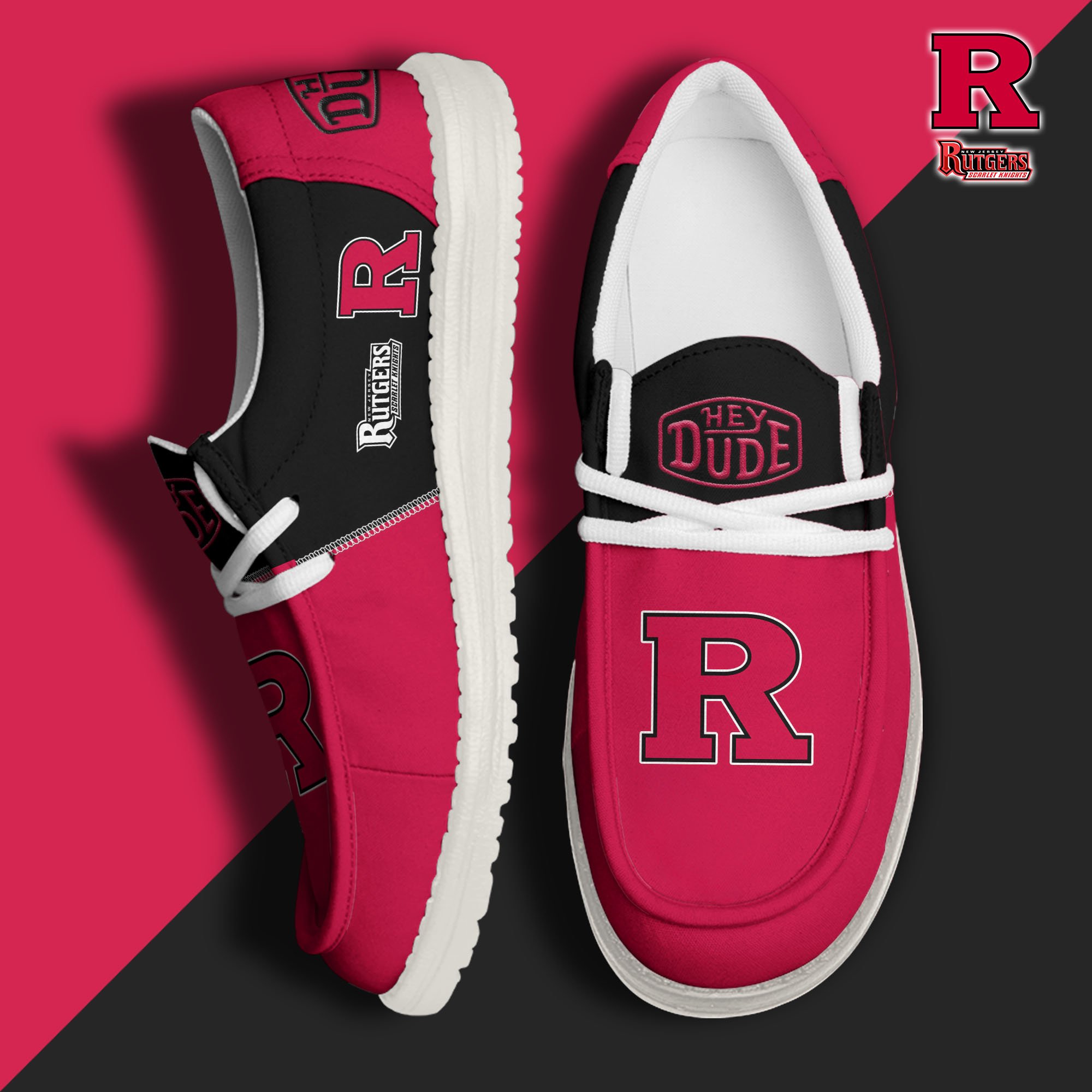 Rutgers Scarlet Knights Football Hey Dude Canvas Loafer Shoes Custom Your Name 2024 version, Sport Shoes For Fan, Fan Gifts  EHIVM-60966