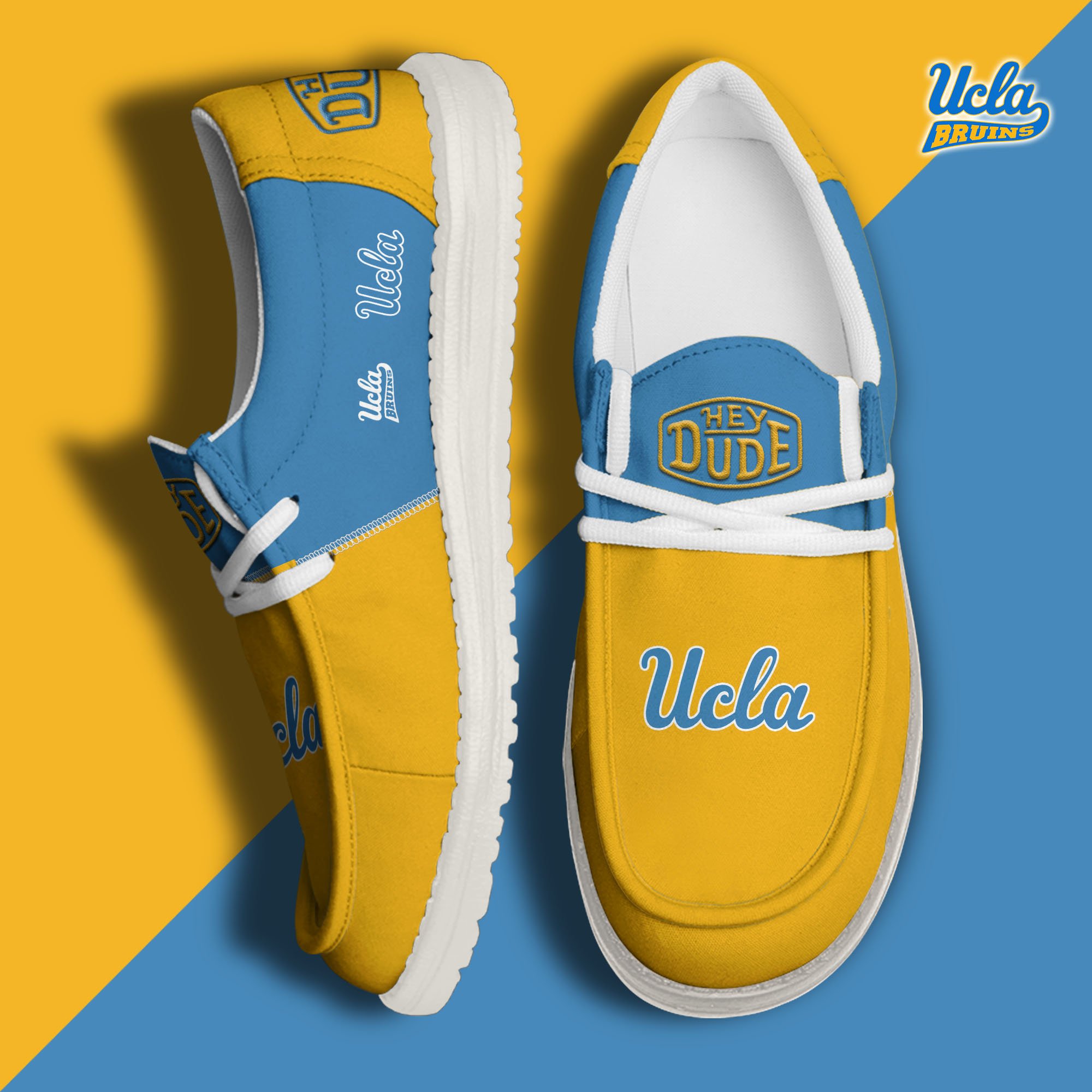 UCLA Bruins Football Hey Dude Canvas Loafer Shoes Custom Your Name 2024 version, Sport Shoes For Fan, Fan Gifts  EHIVM-60966