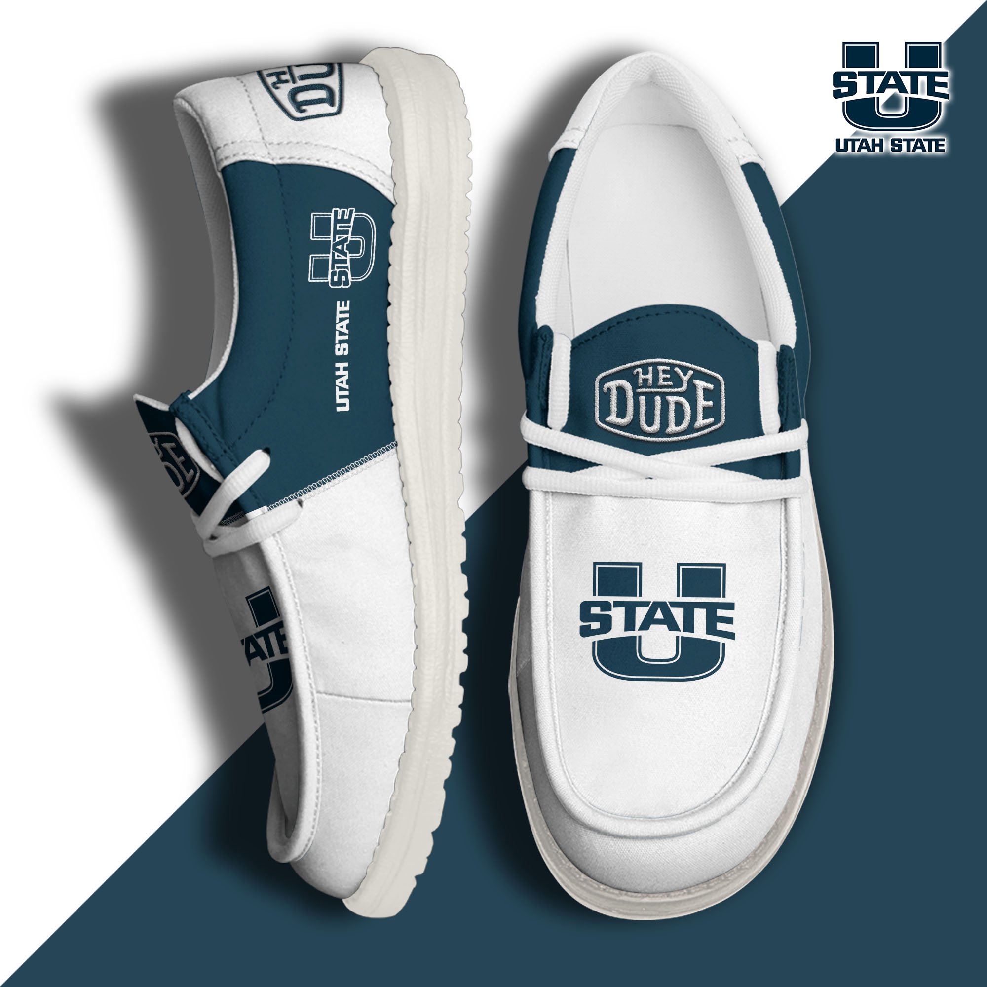 Utah State Aggies Football Hey Dude Canvas Loafer Shoes Custom Your Name 2024 version, Sport Shoes For Fan, Fan Gifts  EHIVM-60966