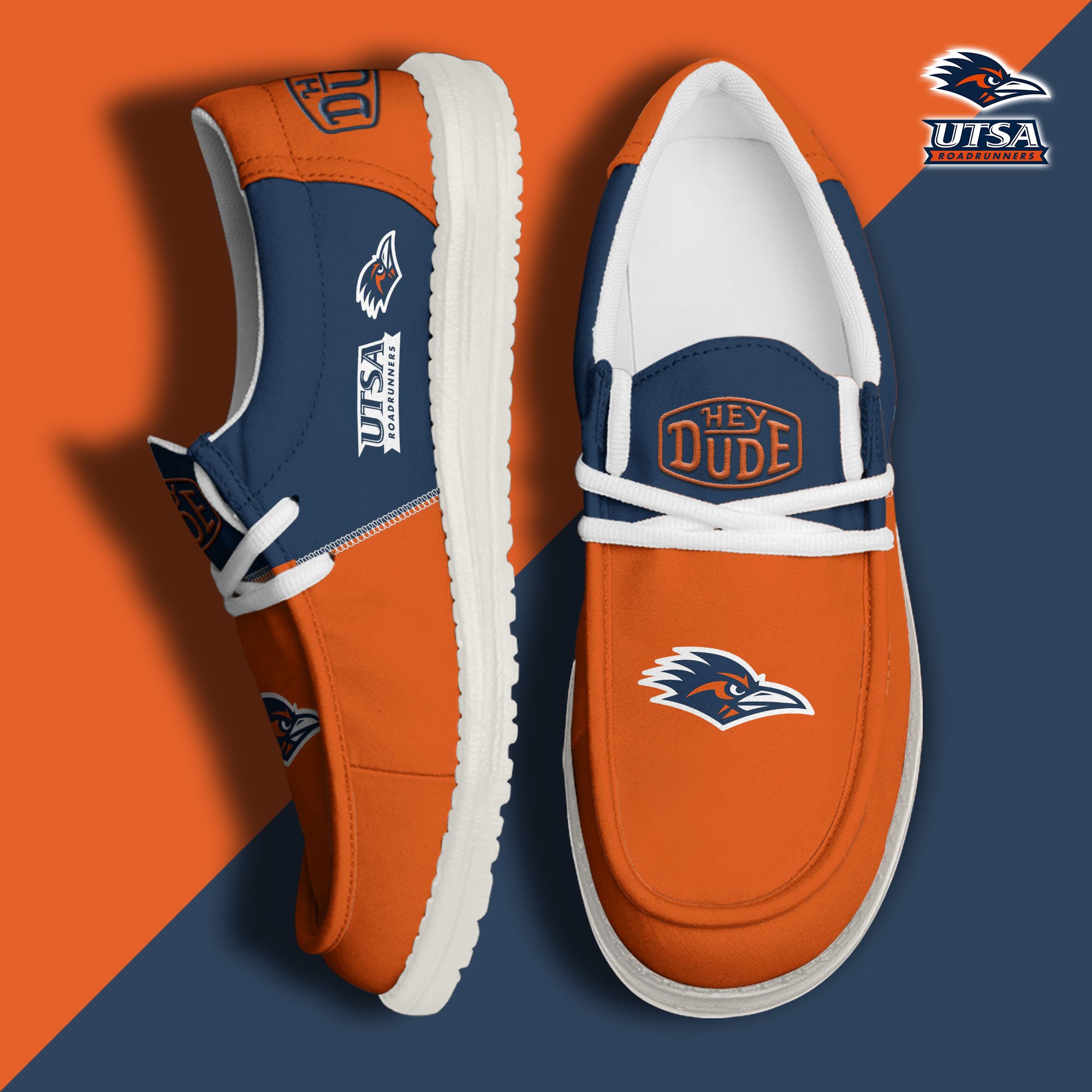 UTSA Roadrunners Football Hey Dude Canvas Loafer Shoes Custom Your Name 2024 version, Sport Shoes For Fan, Fan Gifts  EHIVM-60966