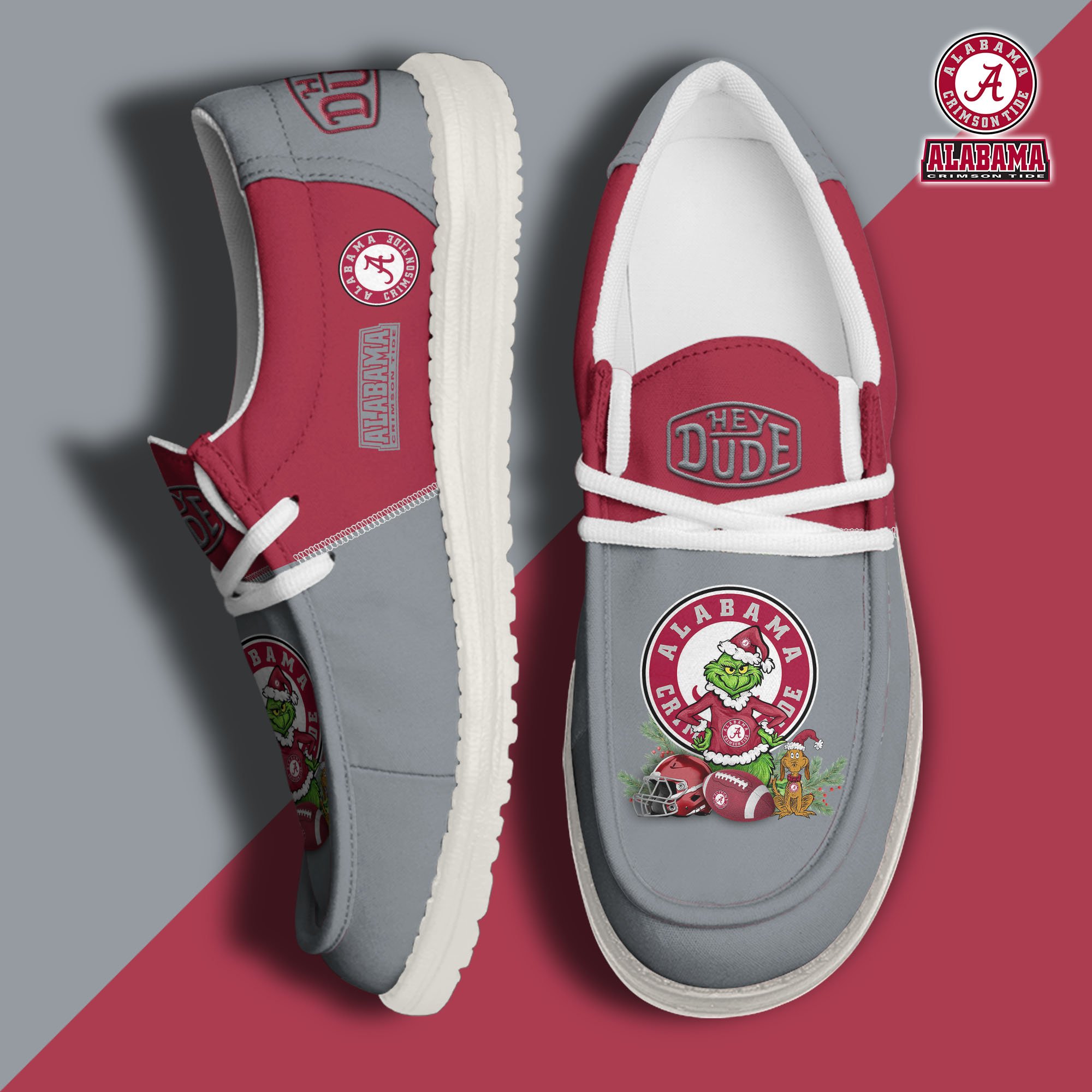 Alabama Crimson Tide Football Hey Dude Canvas Loafer Shoes Custom Your Name 2024 version, Sport Shoes For Fan, Fan Gifts EHIVM-61211