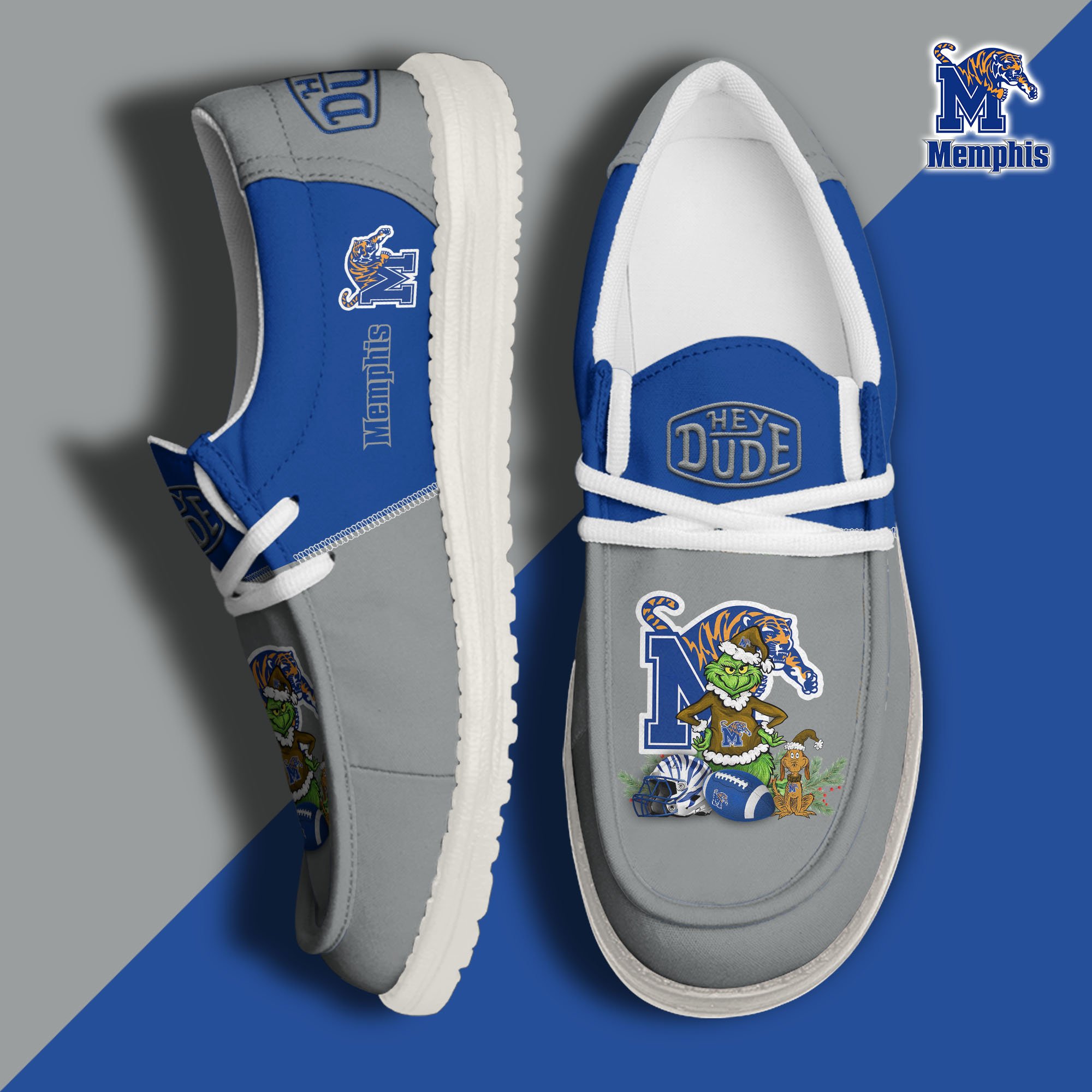 Memphis Tigers Football Hey Dude Canvas Loafer Shoes Custom Your Name 2024 version, Sport Shoes For Fan, Fan Gifts EHIVM-61211