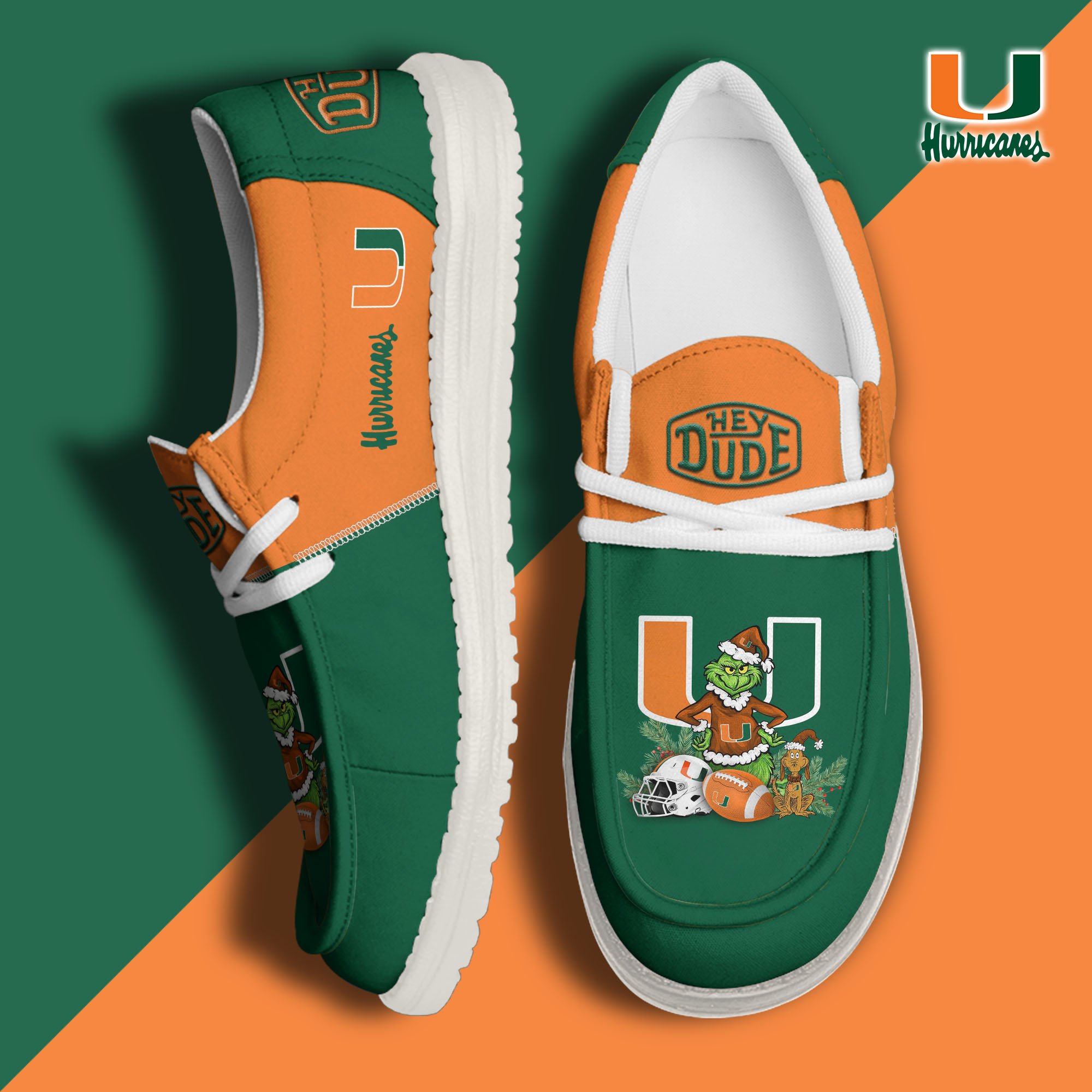 Miami Hurricanes Football Hey Dude Canvas Loafer Shoes Custom Your Name 2024 version, Sport Shoes For Fan, Fan Gifts EHIVM-61211