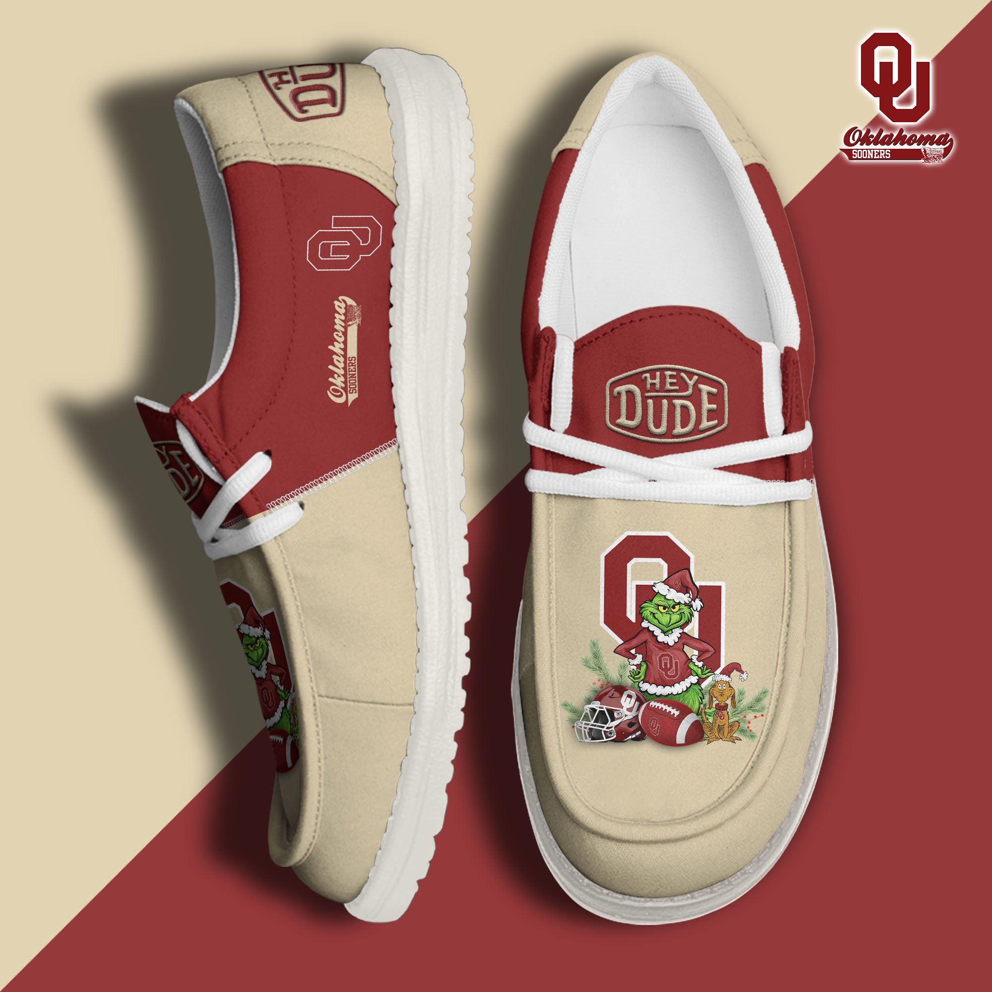 Oklahoma Sooners Football Hey Dude Canvas Loafer Shoes Custom Your Name 2024 version, Sport Shoes For Fan, Fan Gifts EHIVM-61211