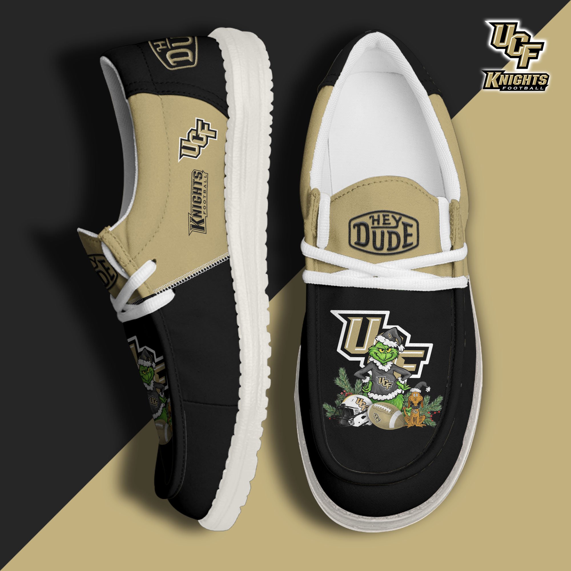 UCF Knights Football Hey Dude Canvas Loafer Shoes Custom Your Name 2024 version, Sport Shoes For Fan, Fan Gifts EHIVM-61211