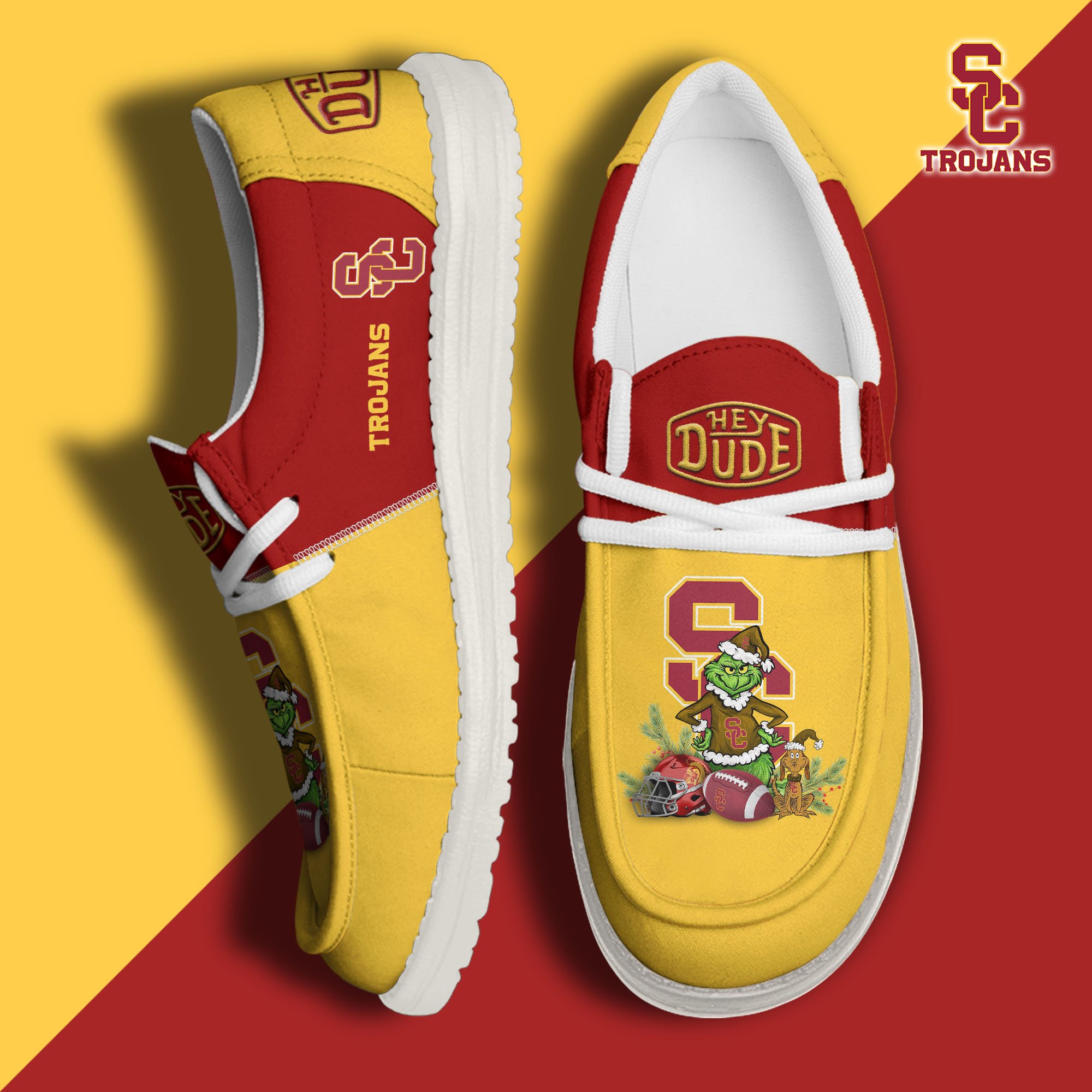 USC Trojans Football Hey Dude Canvas Loafer Shoes Custom Your Name 2024 version, Sport Shoes For Fan, Fan Gifts EHIVM-61211