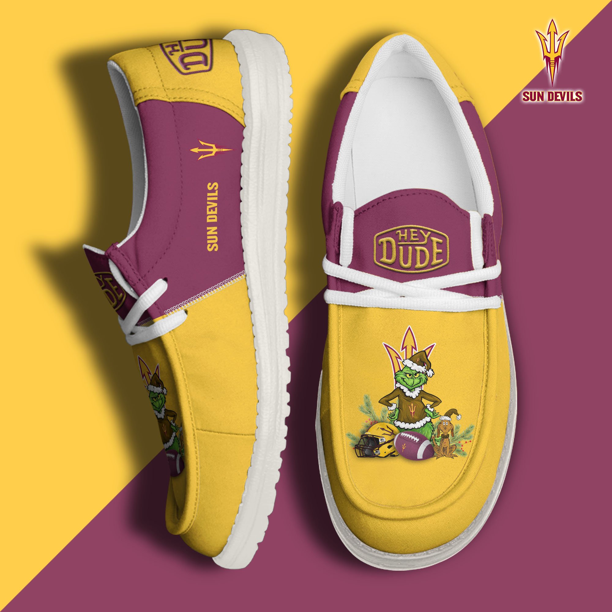 Arizona State Sun Devils Football Hey Dude Canvas Loafer Shoes Custom Your Name 2024 version, Sport Shoes For Fan, Fan Gifts EHIVM-61211