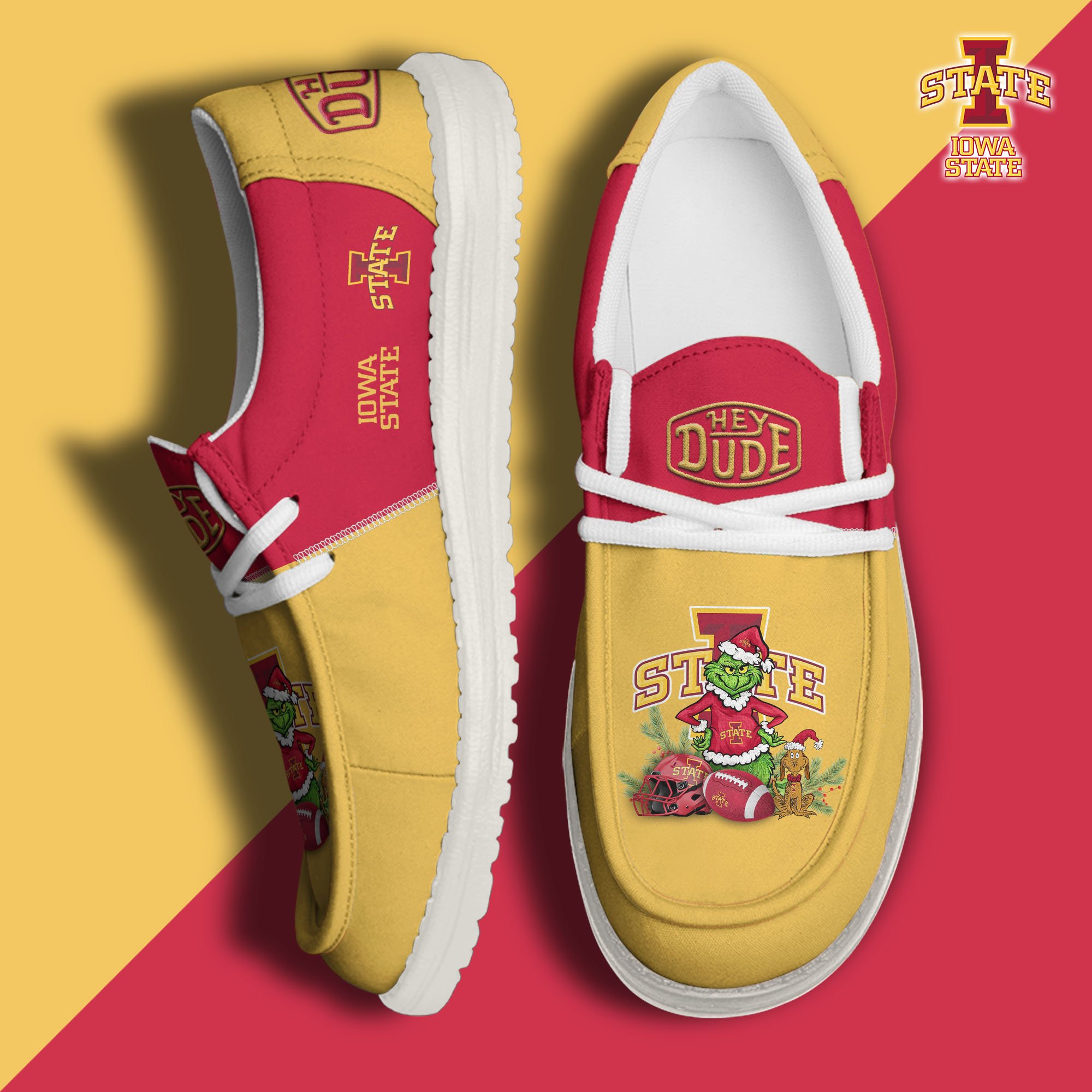 Iowa State Cyclones Football Hey Dude Canvas Loafer Shoes Custom Your Name 2024 version, Sport Shoes For Fan, Fan Gifts EHIVM-61211