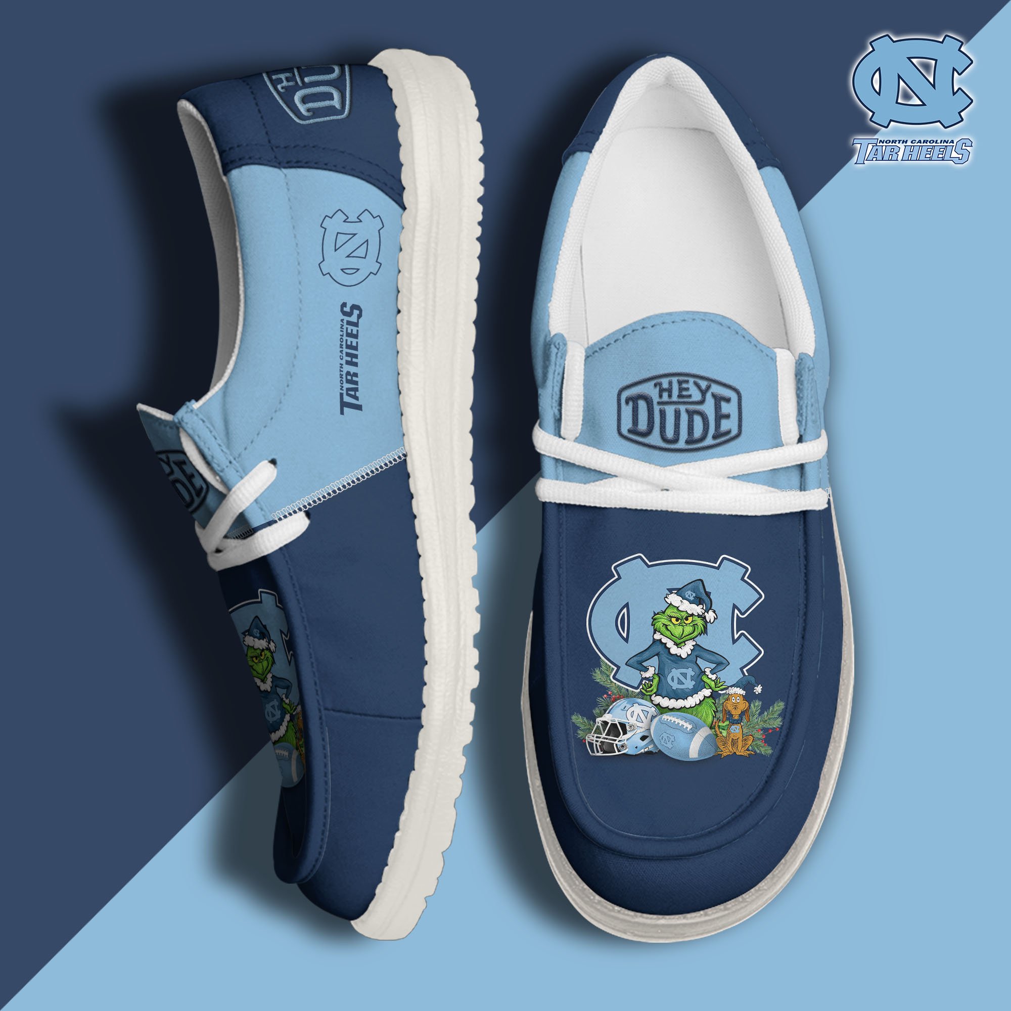 North Carolina Tar Heels Football Hey Dude Canvas Loafer Shoes Custom Your Name 2024 version, Sport Shoes For Fan, Fan Gifts EHIVM-61211