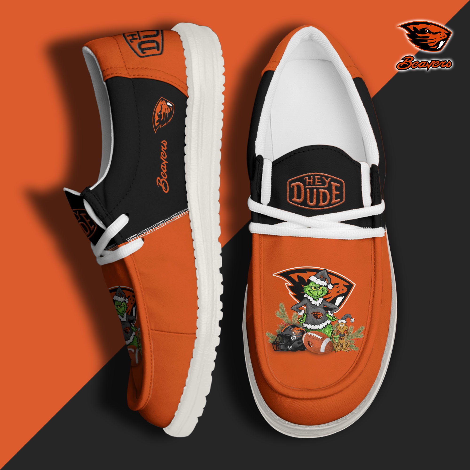 Oregon State Beavers Football Hey Dude Canvas Loafer Shoes Custom Your Name 2024 version, Sport Shoes For Fan, Fan Gifts EHIVM-61211