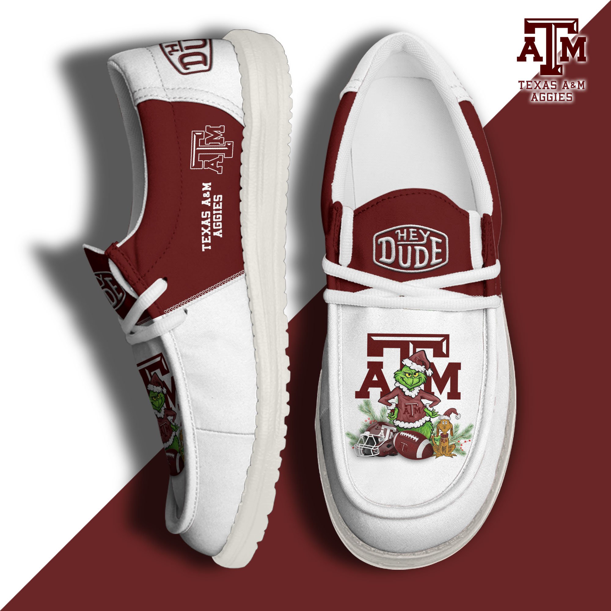 Texas A&M Aggies Football Hey Dude Canvas Loafer Shoes Custom Your Name 2024 version, Sport Shoes For Fan, Fan Gifts EHIVM-61211