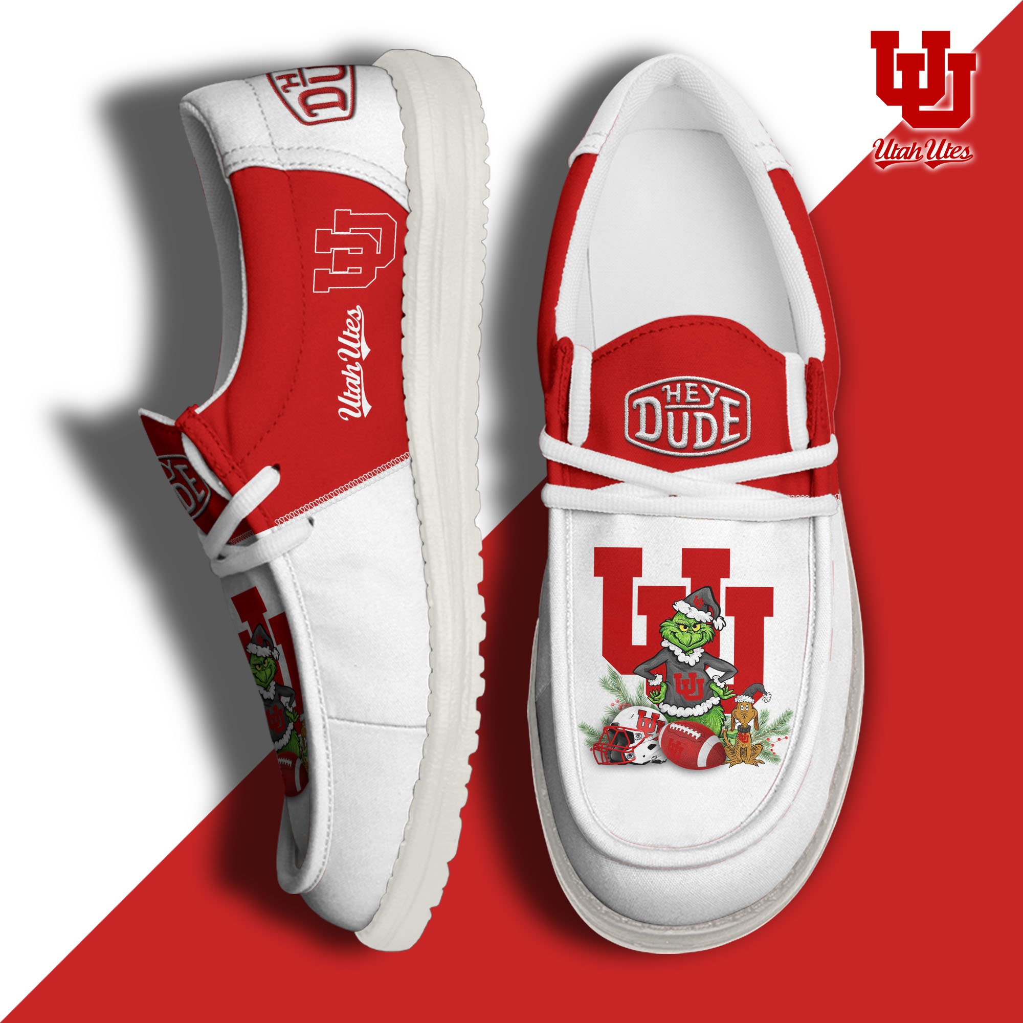 Utah Utes Football Hey Dude Canvas Loafer Shoes Custom Your Name 2024 version, Sport Shoes For Fan, Fan Gifts EHIVM-61211