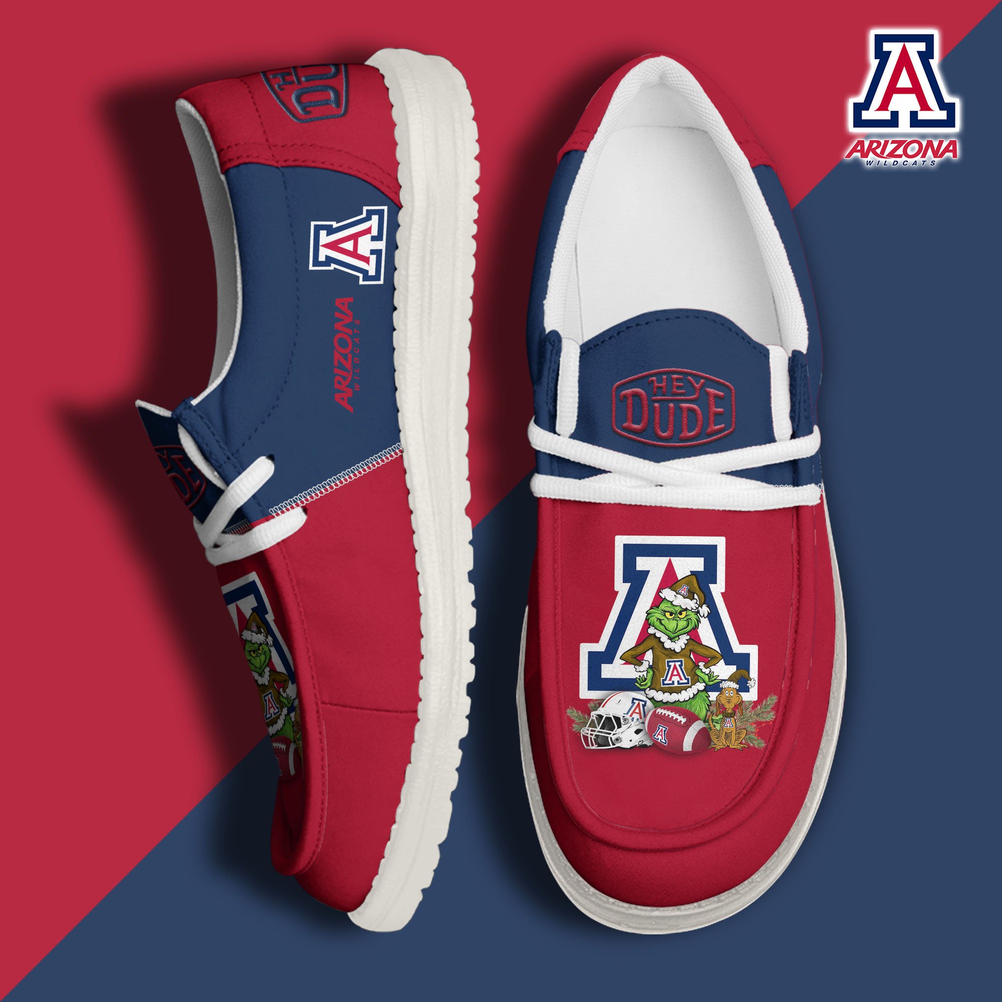 Arizona Wildcats Football Hey Dude Canvas Loafer Shoes Custom Your Name 2024 version, Sport Shoes For Fan, Fan Gifts EHIVM-61211