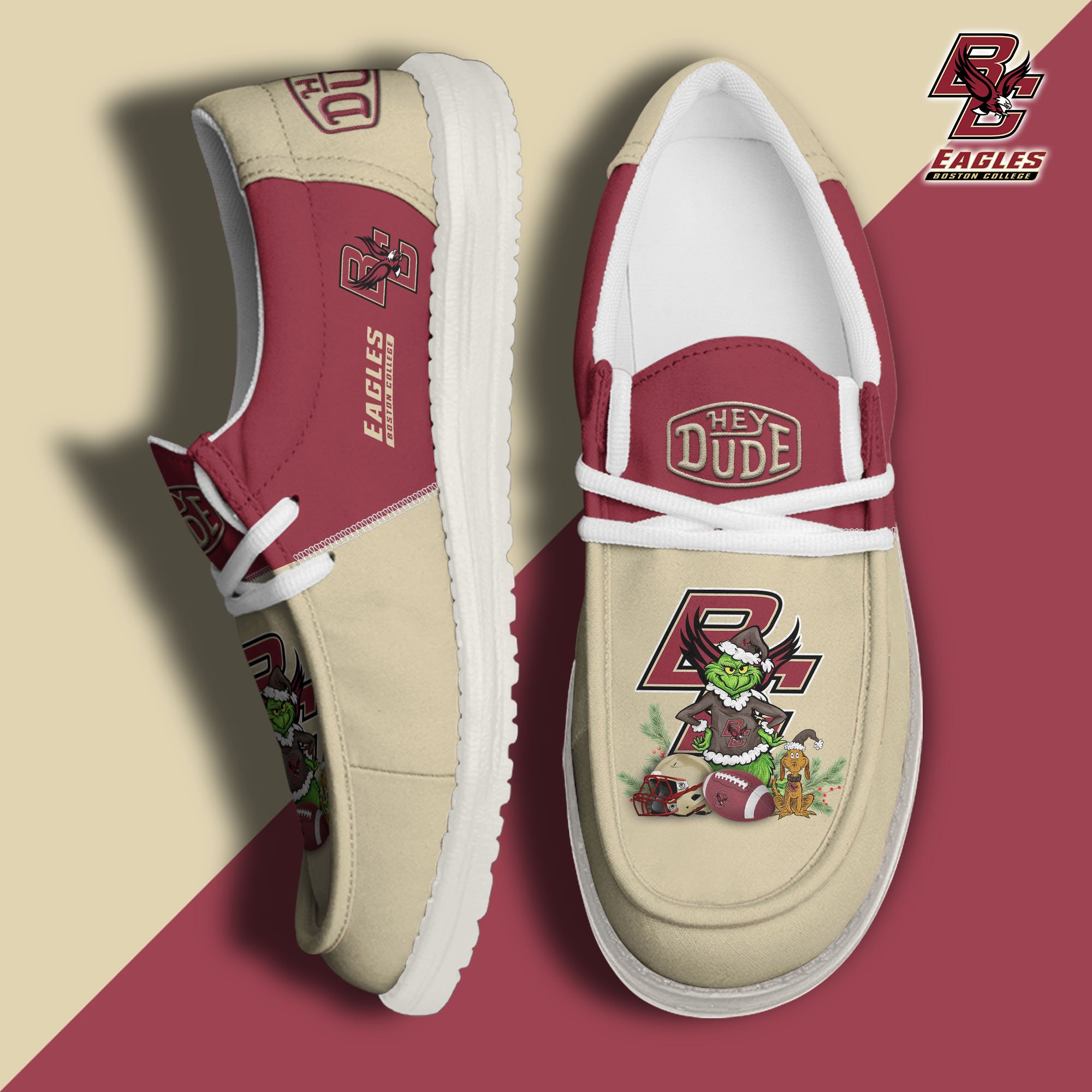 Boston College Eagles Football Hey Dude Canvas Loafer Shoes Custom Your Name 2024 version, Sport Shoes For Fan, Fan Gifts EHIVM-61211