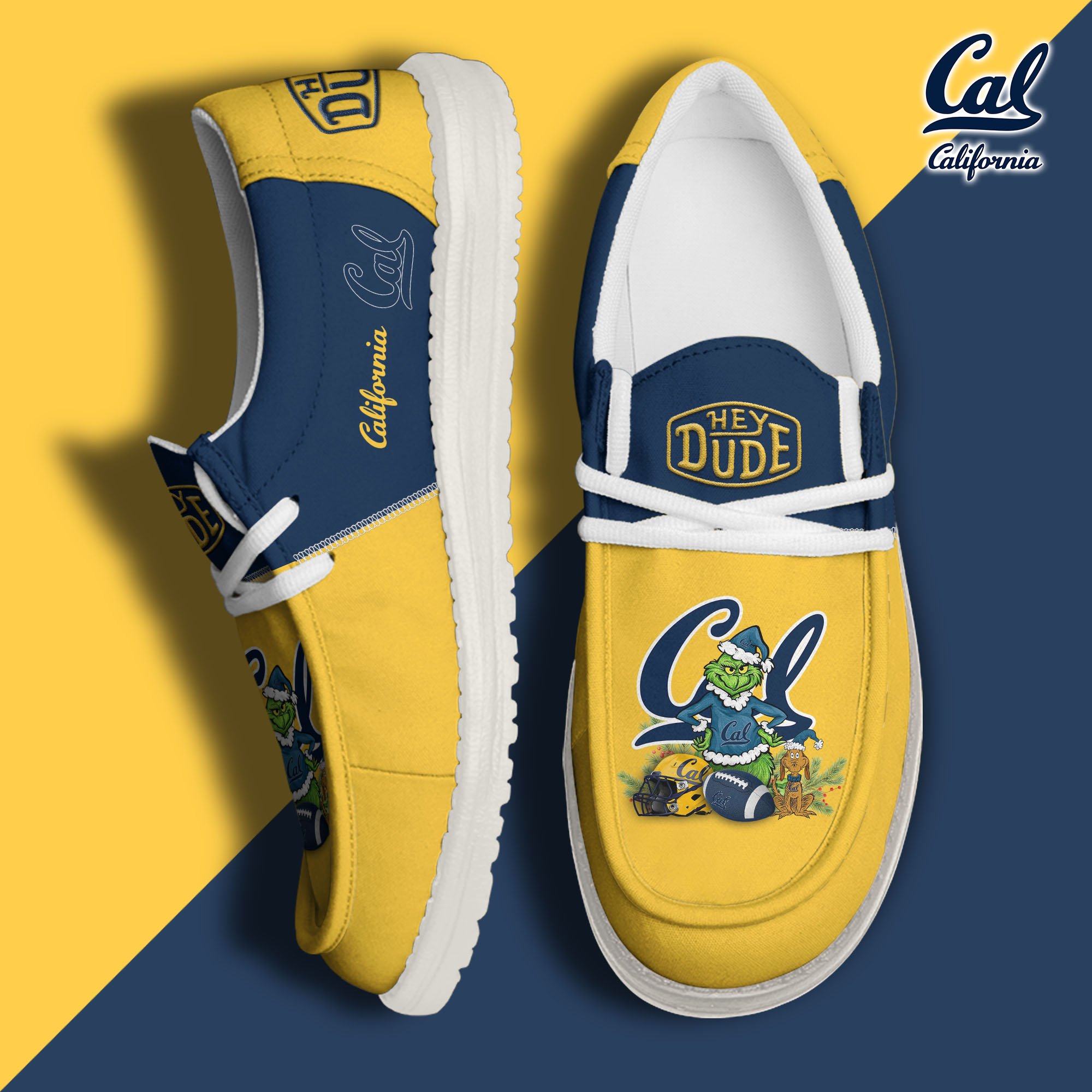 California Golden Bears Football Hey Dude Canvas Loafer Shoes Custom Your Name 2024 version, Sport Shoes For Fan, Fan Gifts EHIVM-61211