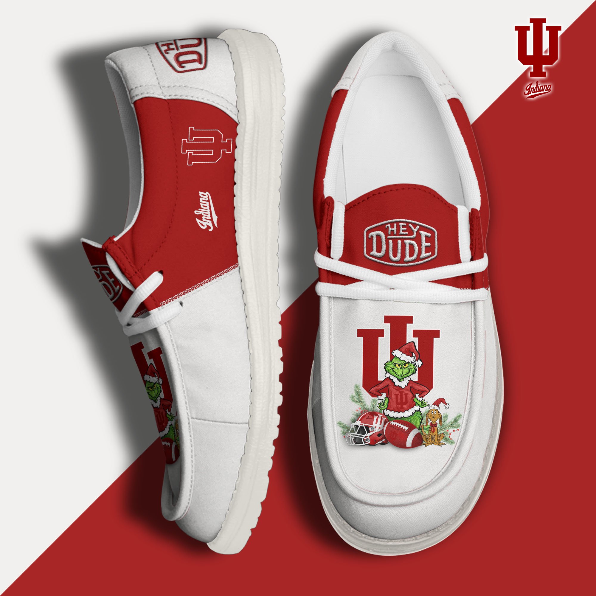 Indiana Hoosiers Football Hey Dude Canvas Loafer Shoes Custom Your Name 2024 version, Sport Shoes For Fan, Fan Gifts EHIVM-61211