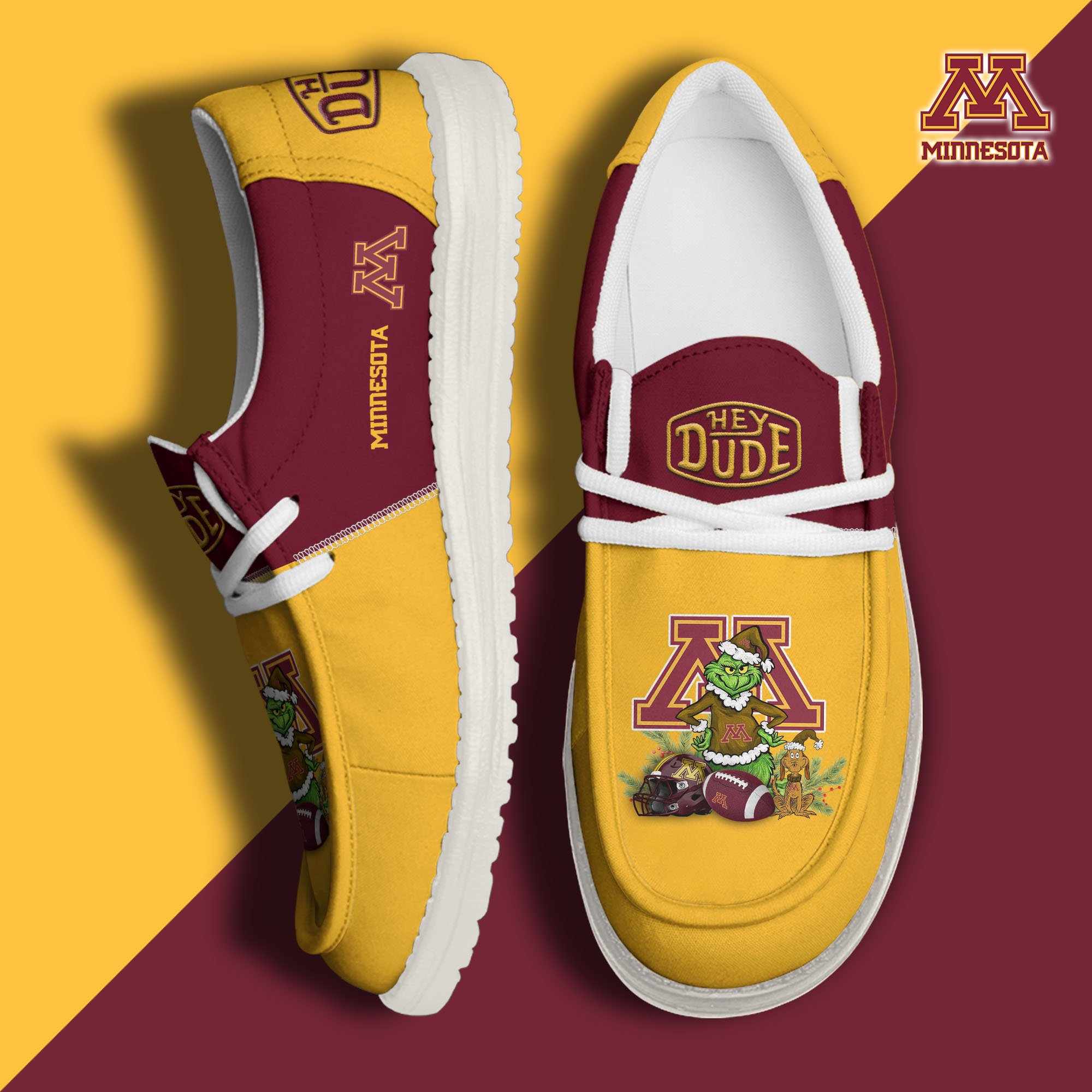 Minnesota Golden Gophers Football Hey Dude Canvas Loafer Shoes Custom Your Name 2024 version, Sport Shoes For Fan, Fan Gifts EHIVM-61211