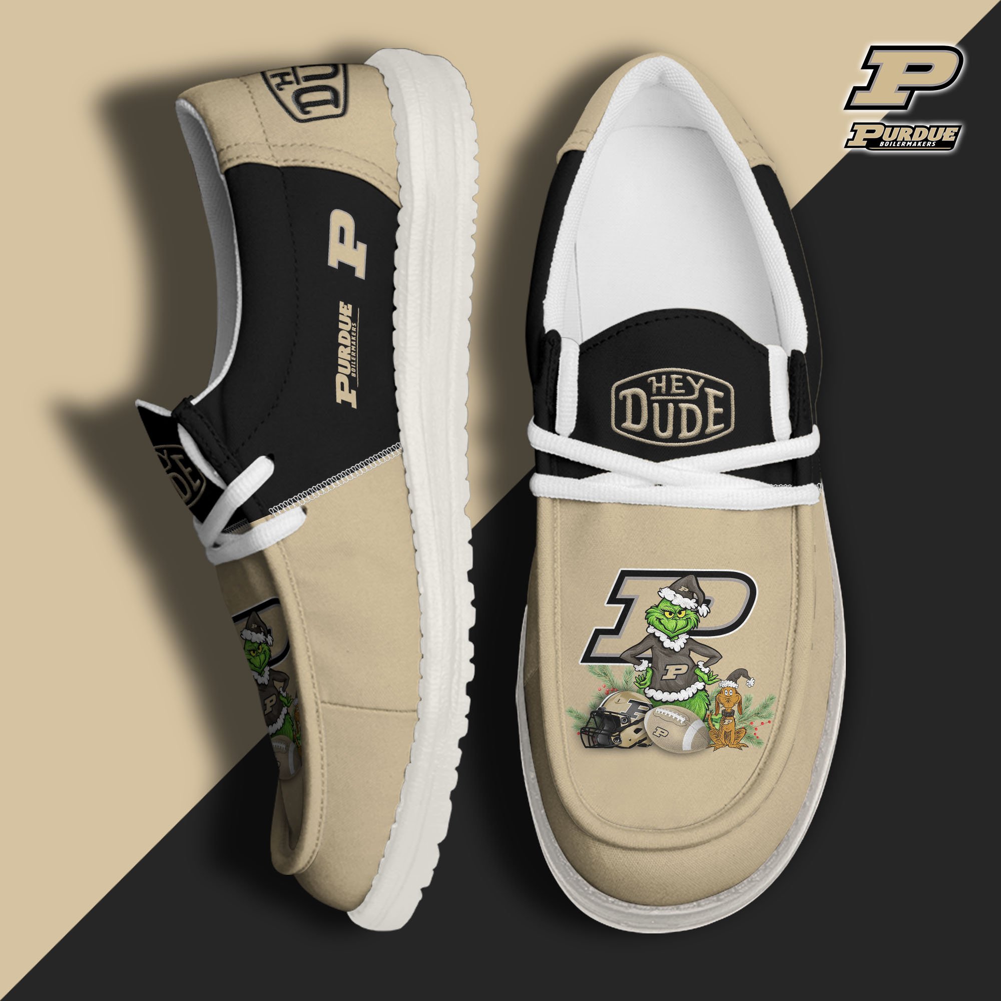 Purdue Boilermakers Football Hey Dude Canvas Loafer Shoes Custom Your Name 2024 version, Sport Shoes For Fan, Fan Gifts EHIVM-61211