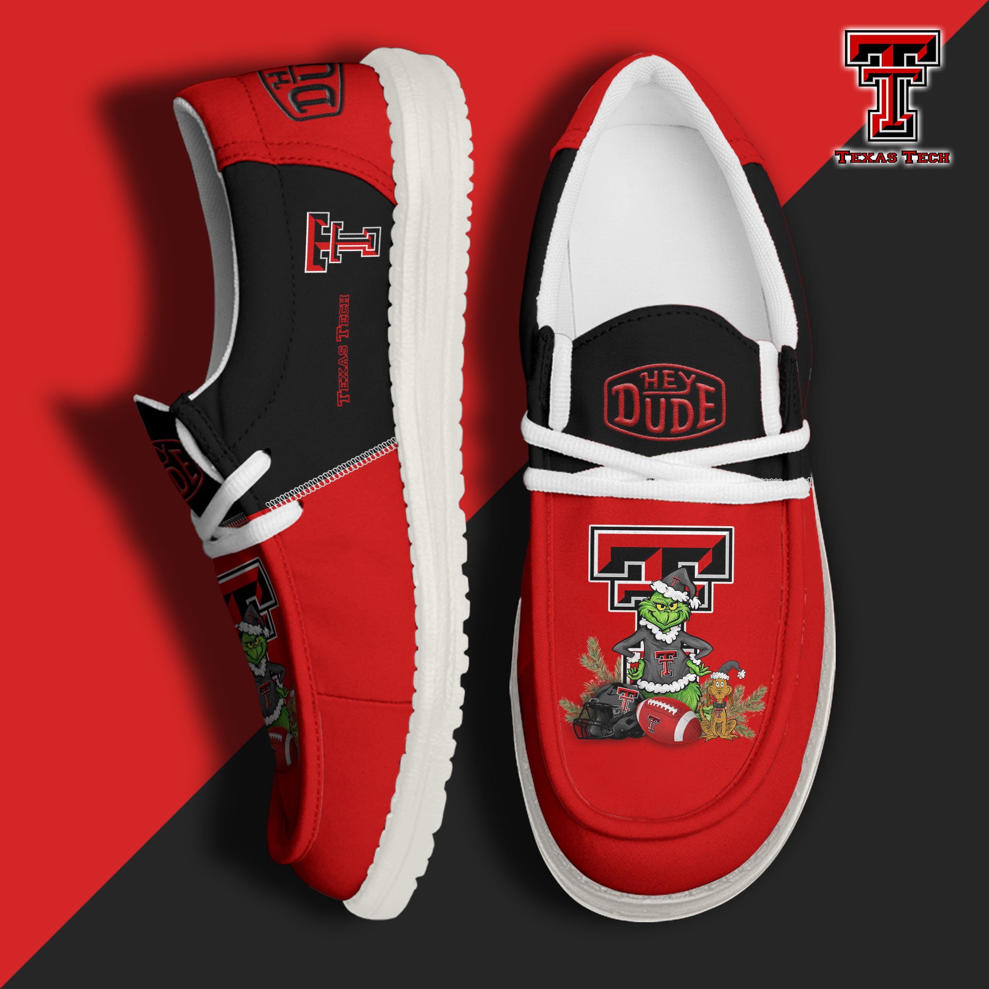 Texas Tech Red Raiders Football Hey Dude Canvas Loafer Shoes Custom Your Name 2024 version, Sport Shoes For Fan, Fan Gifts EHIVM-61211