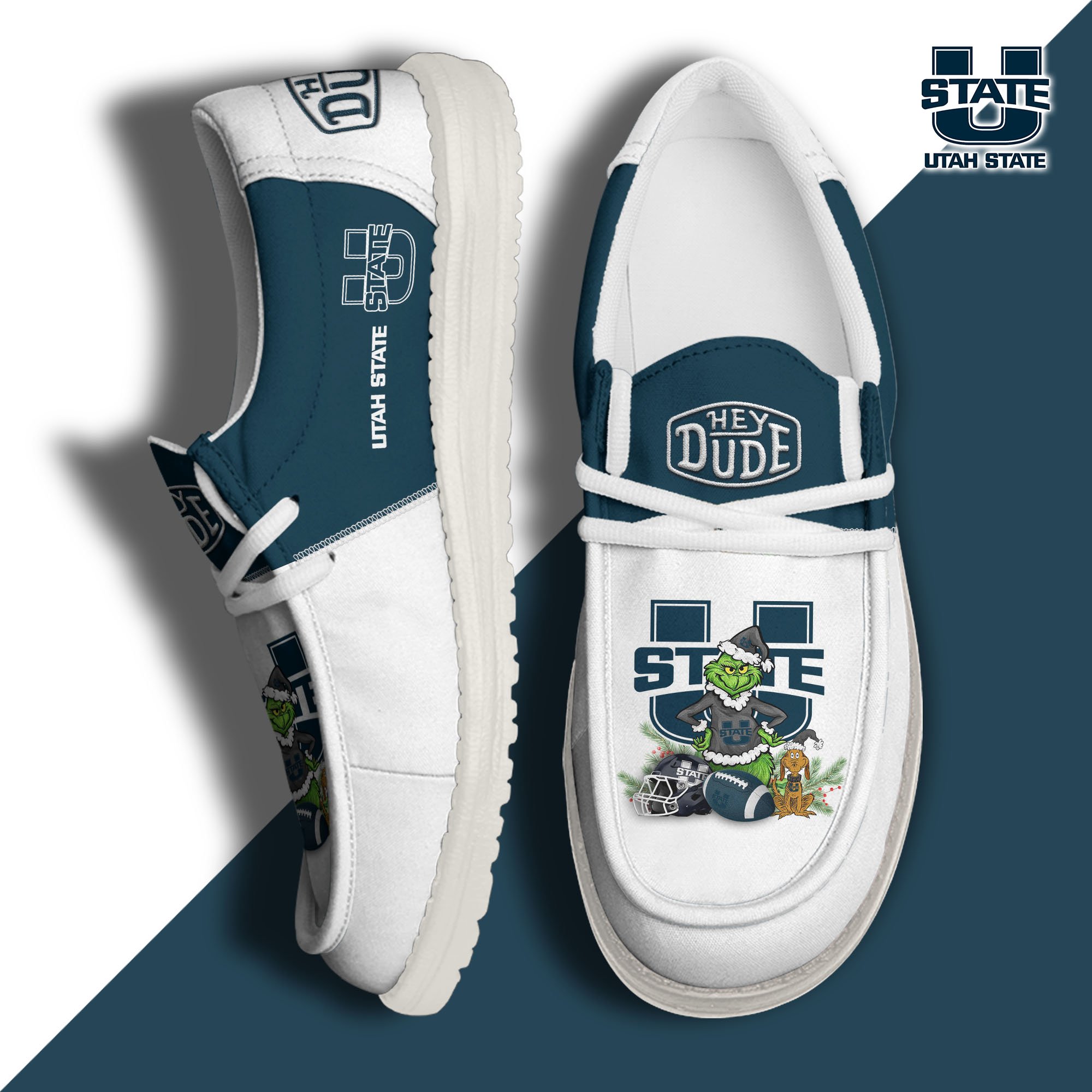 Utah State Aggies Football Hey Dude Canvas Loafer Shoes Custom Your Name 2024 version, Sport Shoes For Fan, Fan Gifts EHIVM-61211