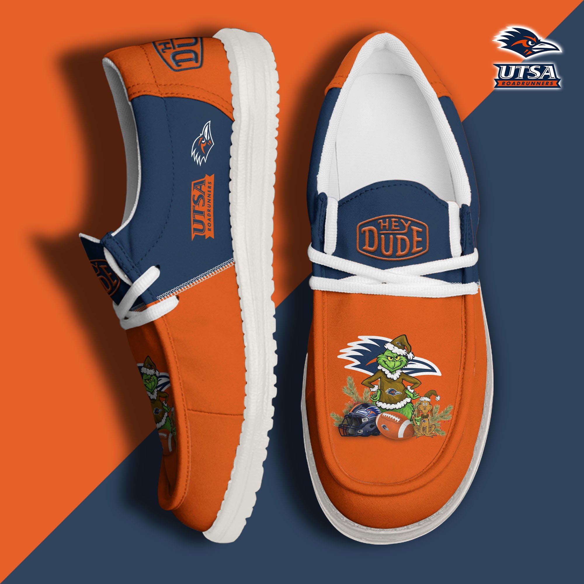 UTSA Roadrunners Football Hey Dude Canvas Loafer Shoes Custom Your Name 2024 version, Sport Shoes For Fan, Fan Gifts EHIVM-61211