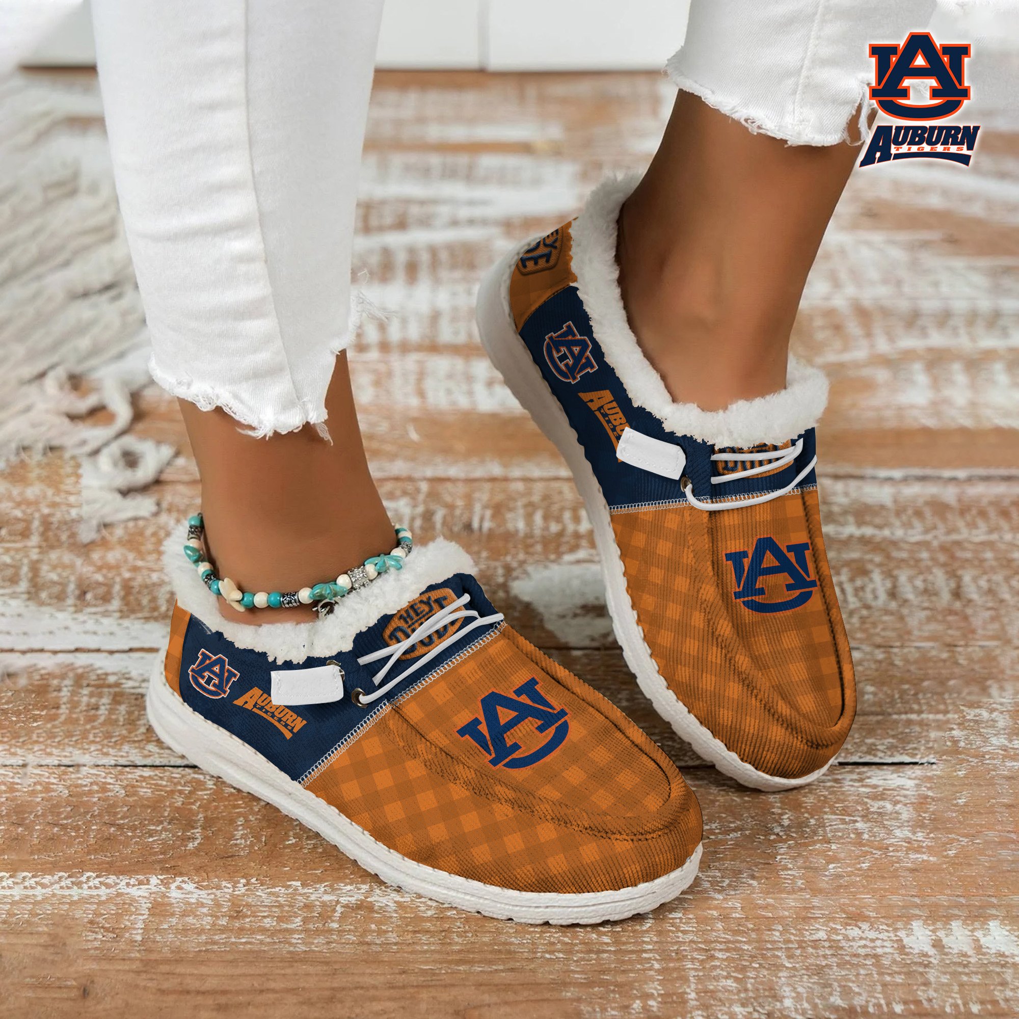 Auburn Tigers Football Hey Dude With Warm Fur Lining Shoes Custom Your Name 2024 version, Sport Shoes For Fan, Fan Gifts EHIVM-61674