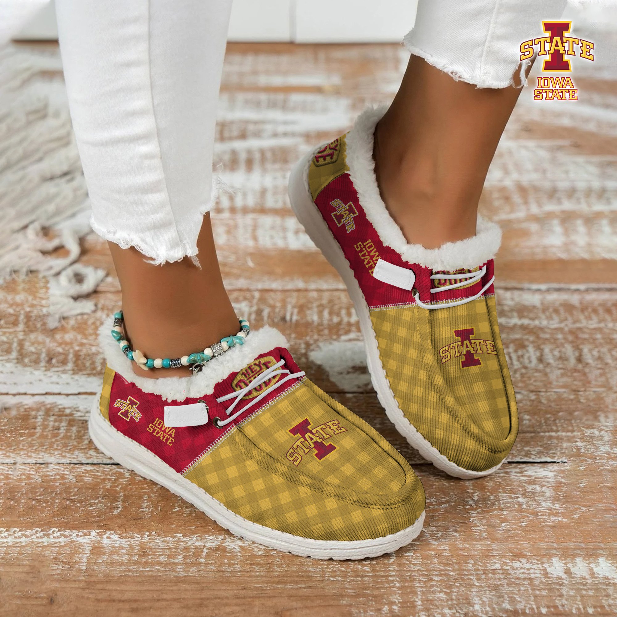 Iowa State Cyclones Football Hey Dude With Warm Fur Lining Shoes Custom Your Name 2024 version, Sport Shoes For Fan, Fan Gifts EHIVM-61674