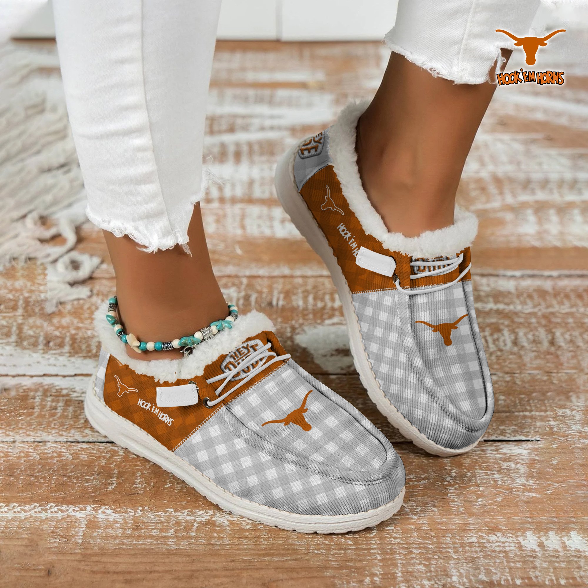 Texas Longhorns Football Hey Dude With Warm Fur Lining Shoes Custom Your Name 2024 version, Sport Shoes For Fan, Fan Gifts EHIVM-61674