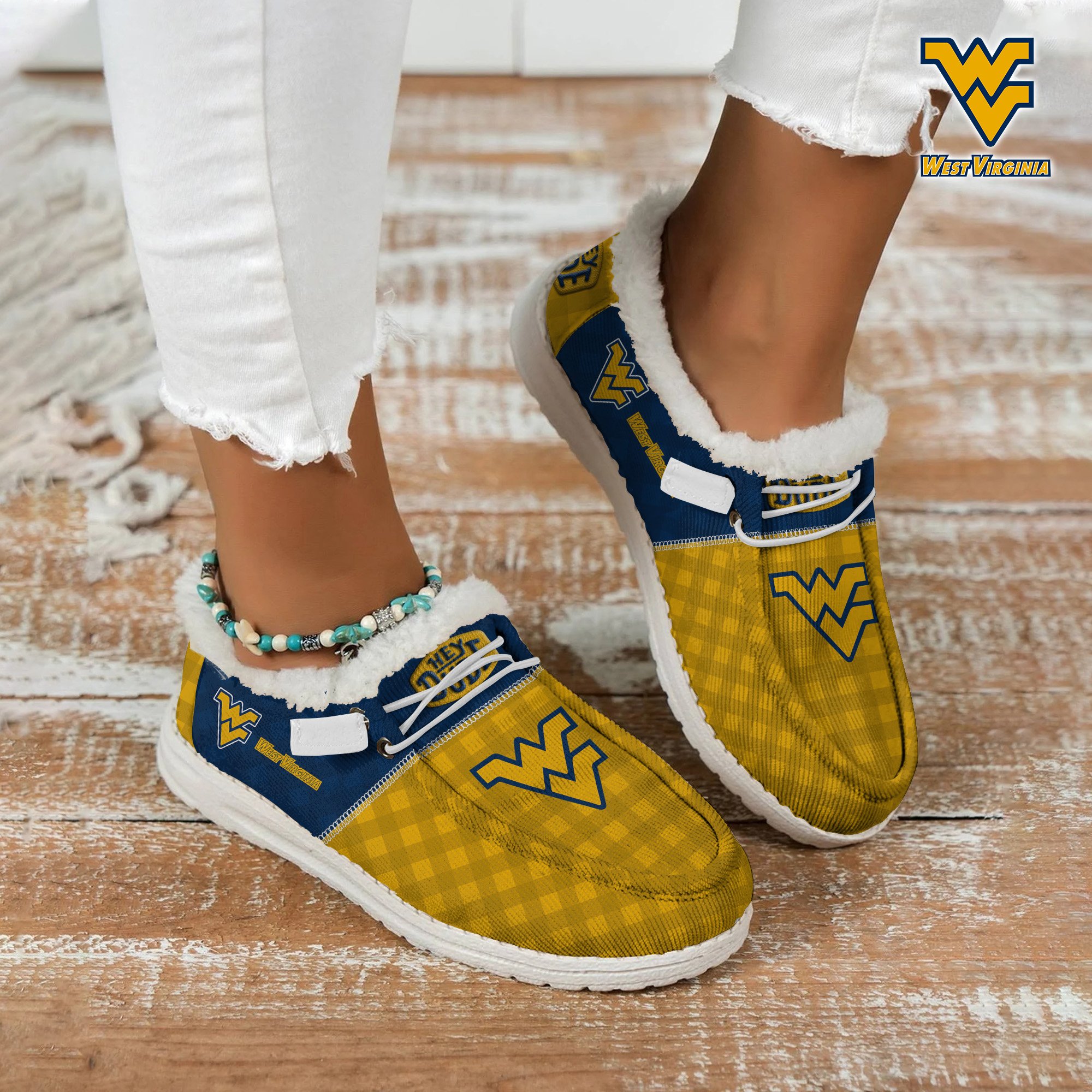 West Virginia Mountaineers Football Hey Dude With Warm Fur Lining Shoes Custom Your Name 2024 version, Sport Shoes For Fan, Fan Gifts EHIVM-61674