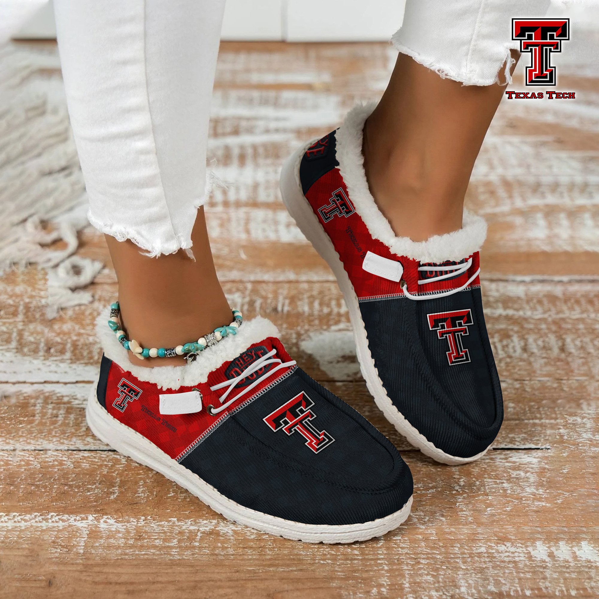 Texas Tech Red Raiders Football Hey Dude With Warm Fur Lining Shoes Custom Your Name 2024 version, Sport Shoes For Fan, Fan Gifts EHIVM-61674