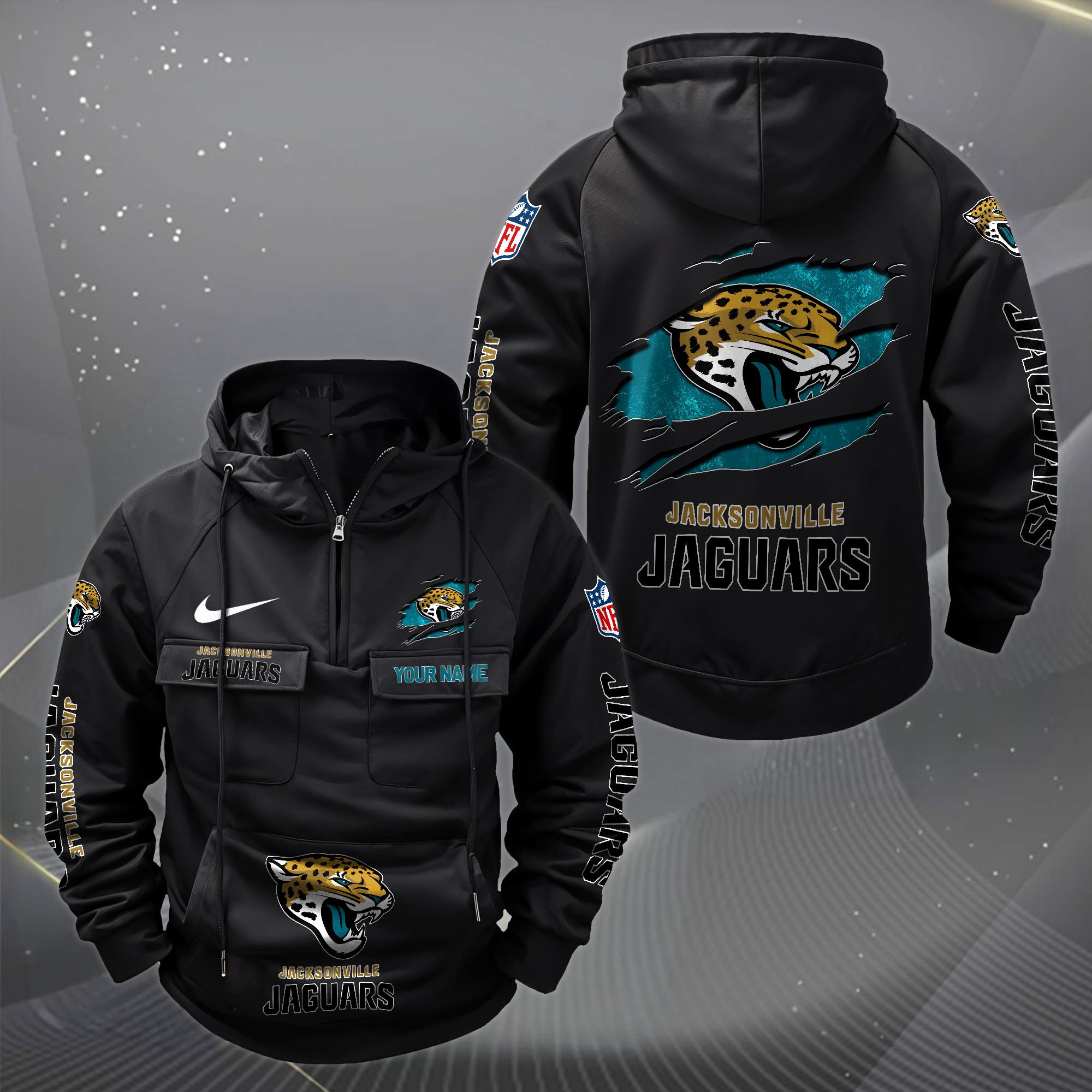 Jacksonville Jaguars Vintage Men Hoodie Custom Your Name,  Sport Hoodie, Sport Gifts For Fan EHIVM-62731