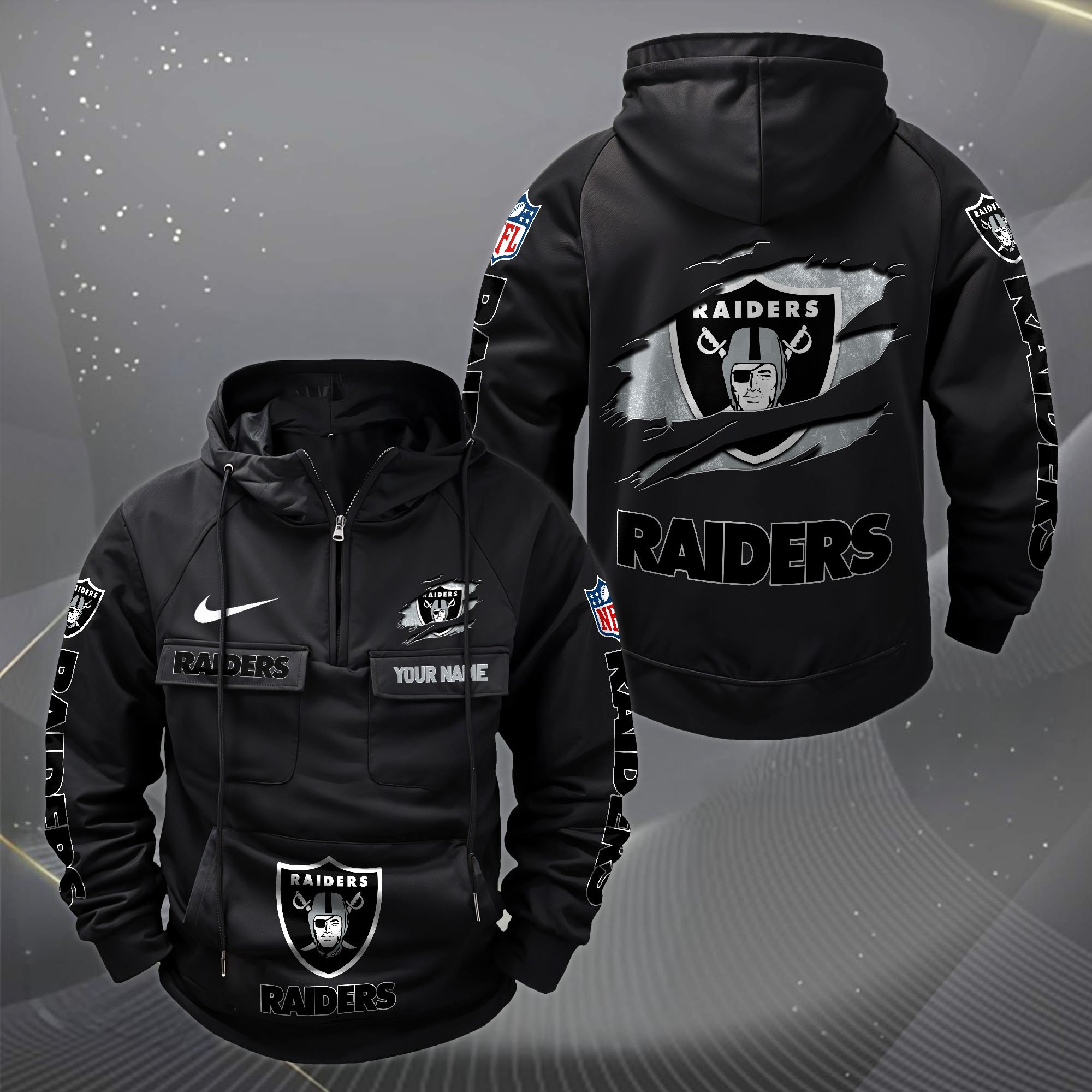 Las Vegas Raiders Vintage Men Hoodie Custom Your Name,  Sport Hoodie, Sport Gifts For Fan EHIVM-62731