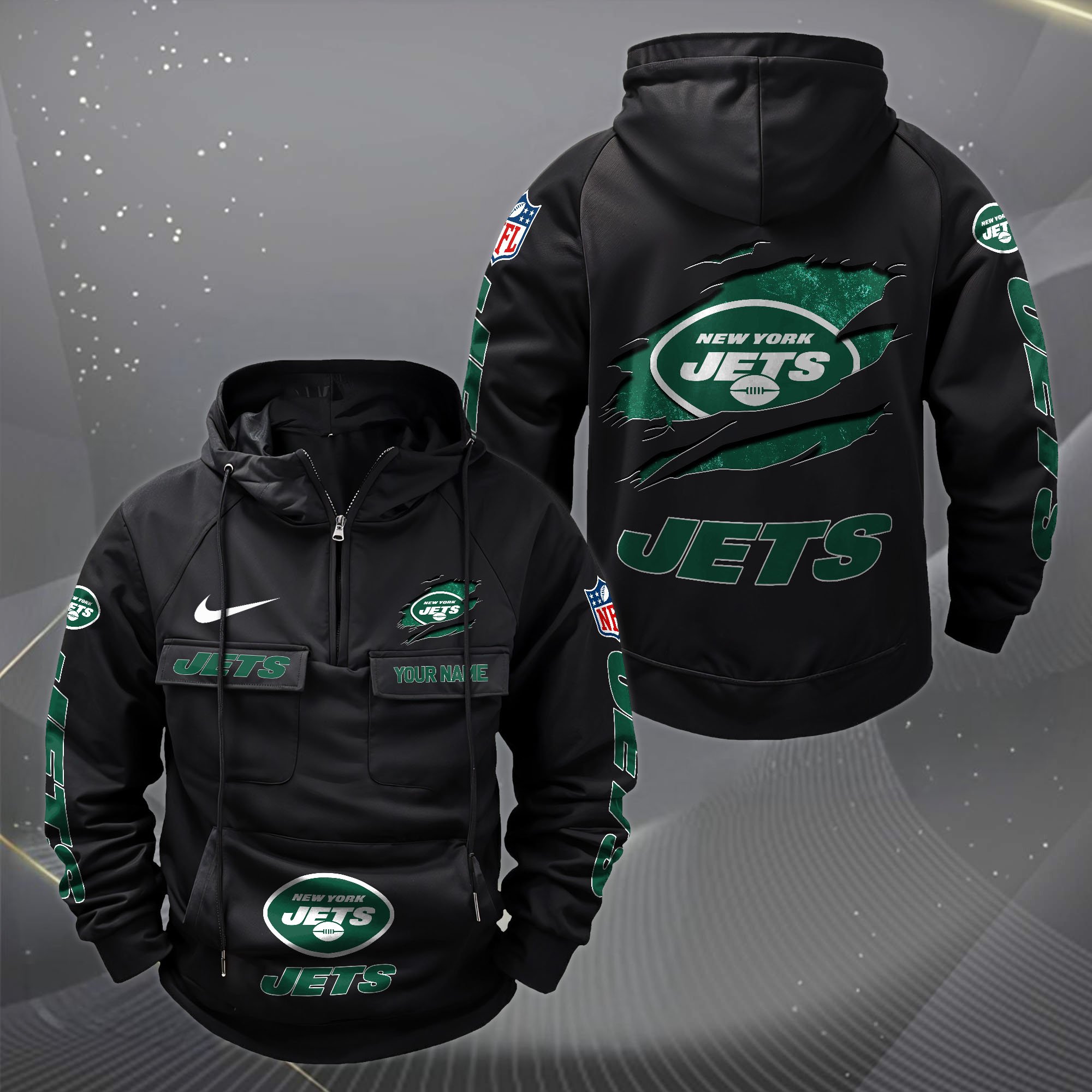 New York Jets Vintage Men Hoodie Custom Your Name,  Sport Hoodie, Sport Gifts For Fan EHIVM-62731