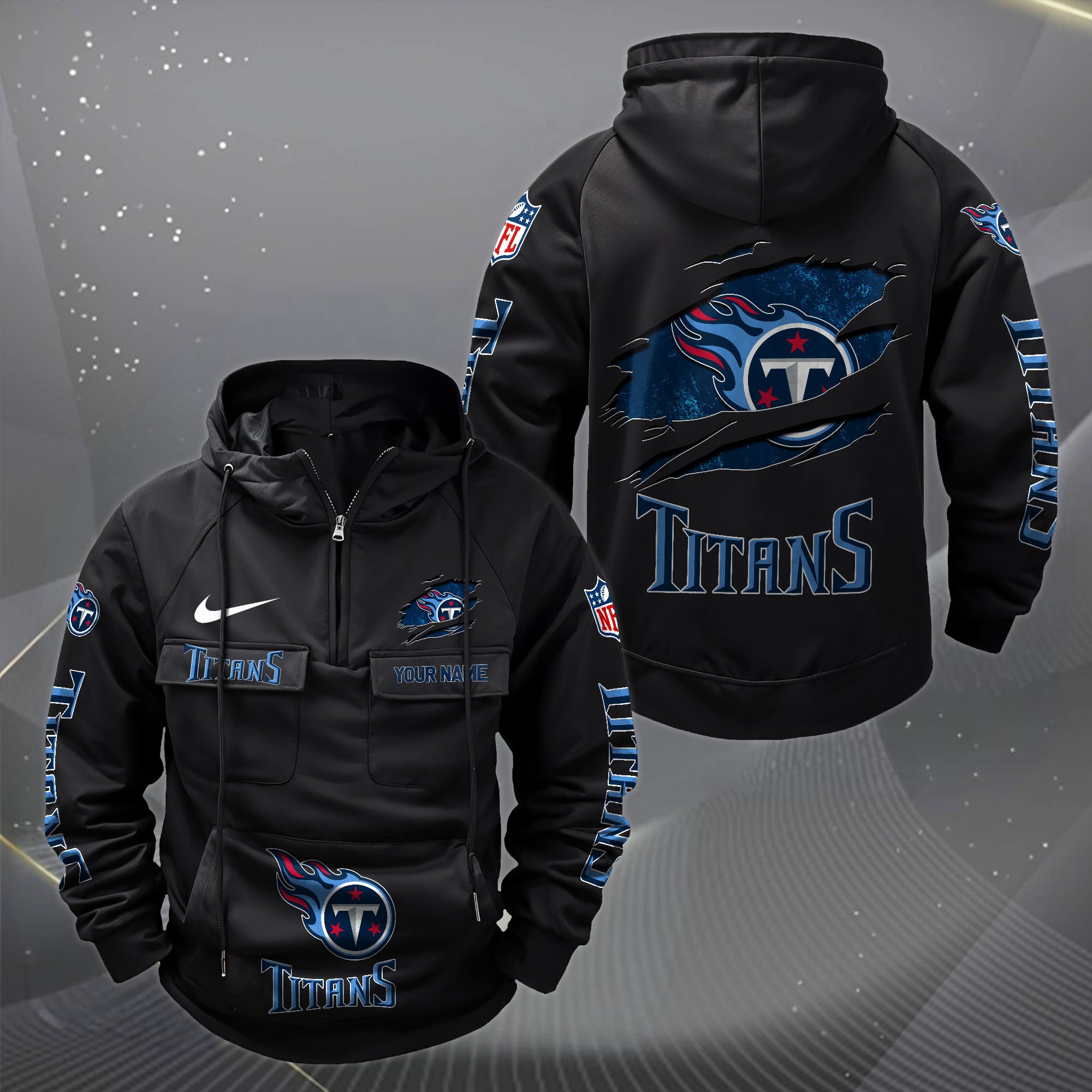 Tennessee Titans Vintage Men Hoodie Custom Your Name,  Sport Hoodie, Sport Gifts For Fan EHIVM-62731