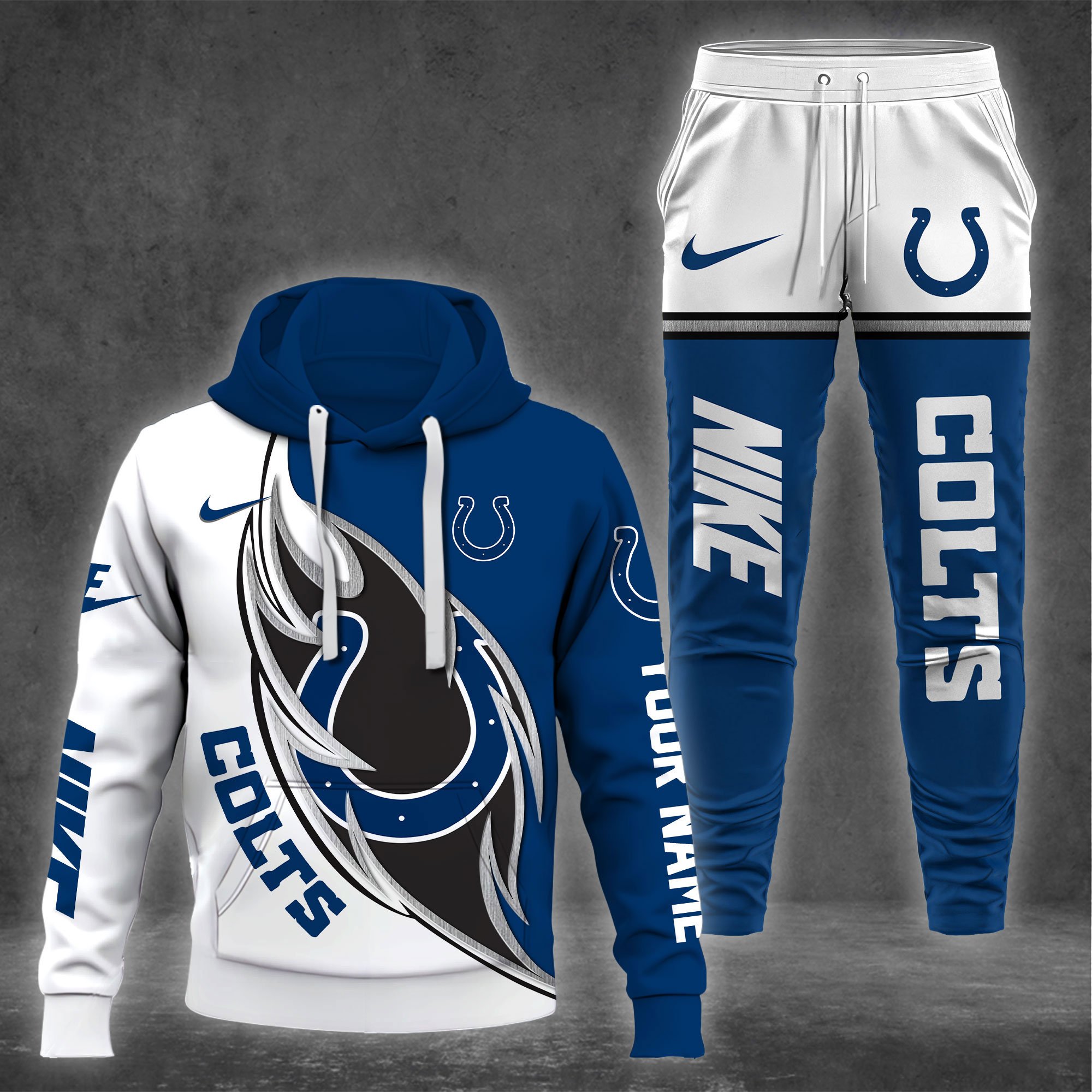 Indianapolis Colts Hoodie And Sweatpants Custom Your name 2024 Versions , Sport Hoodie And Sweatpants, Sport Gifts For Fan EHIVM-62743