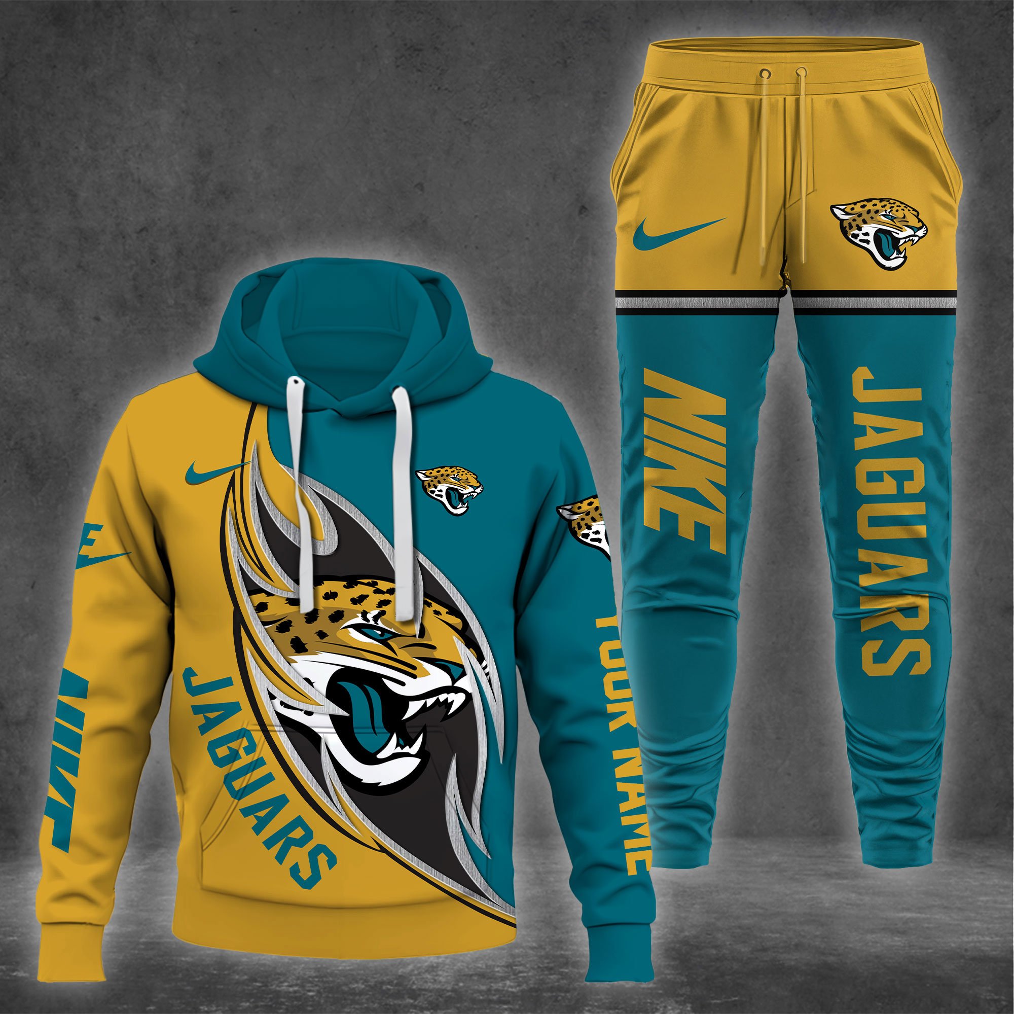 Jacksonville Jaguars Hoodie And Sweatpants Custom Your name 2024 Versions , Sport Hoodie And Sweatpants, Sport Gifts For Fan EHIVM-62743