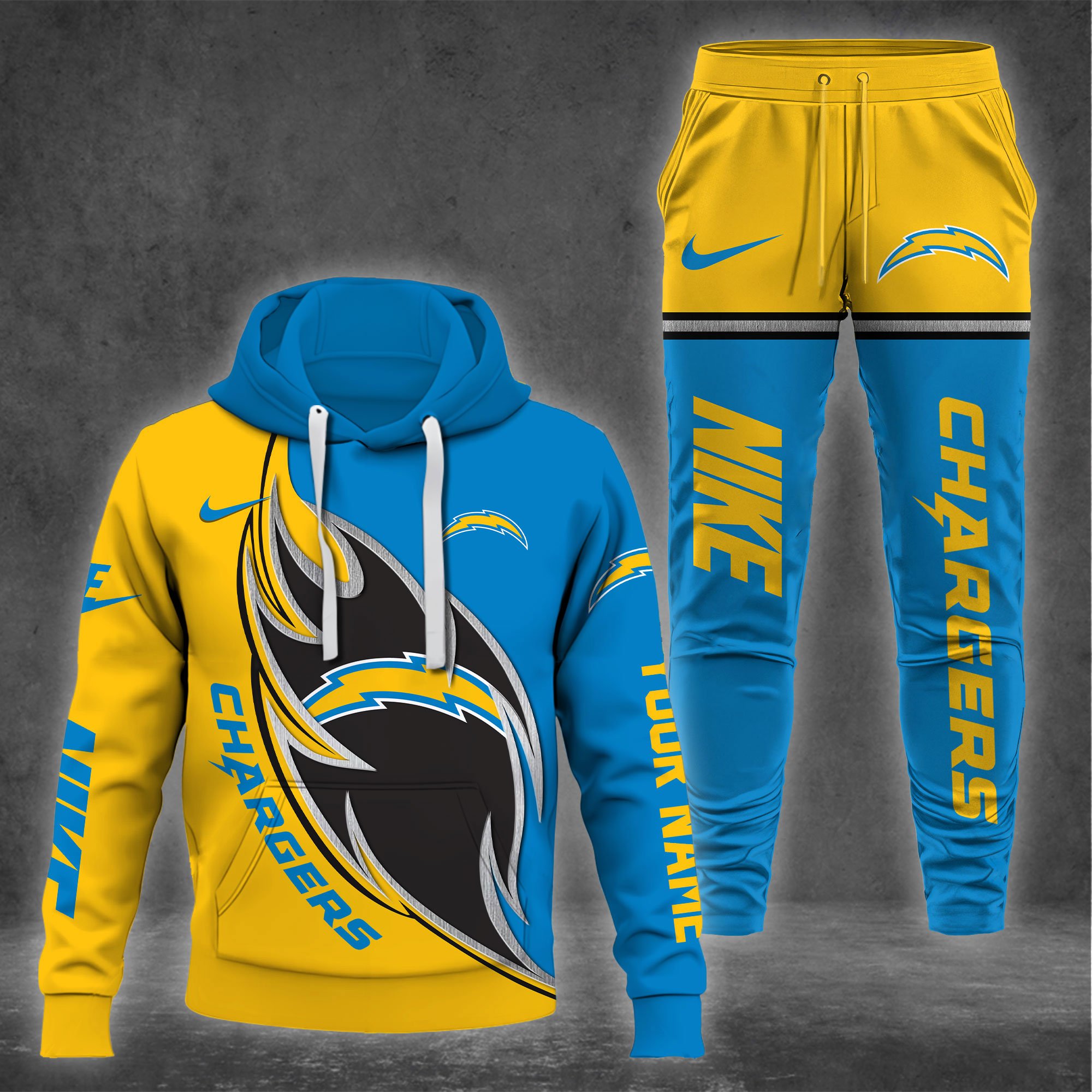 Los Angeles Chargers Hoodie And Sweatpants Custom Your name 2024 Versions , Sport Hoodie And Sweatpants, Sport Gifts For Fan EHIVM-62743