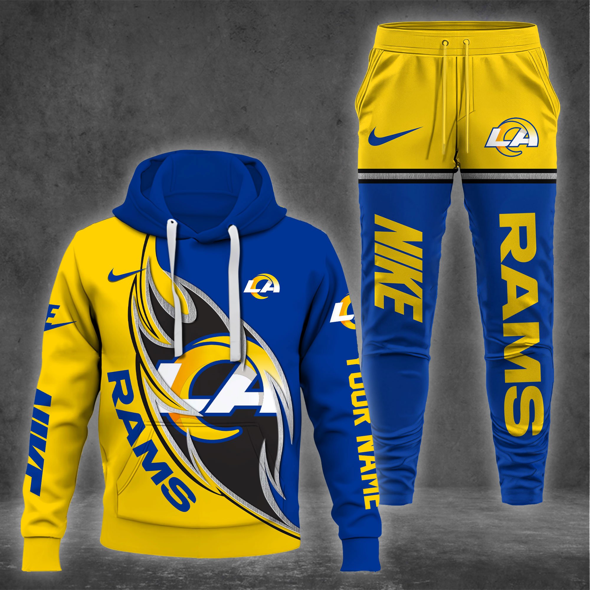 Los Angeles Rams Hoodie And Sweatpants Custom Your name 2024 Versions , Sport Hoodie And Sweatpants, Sport Gifts For Fan EHIVM-62743