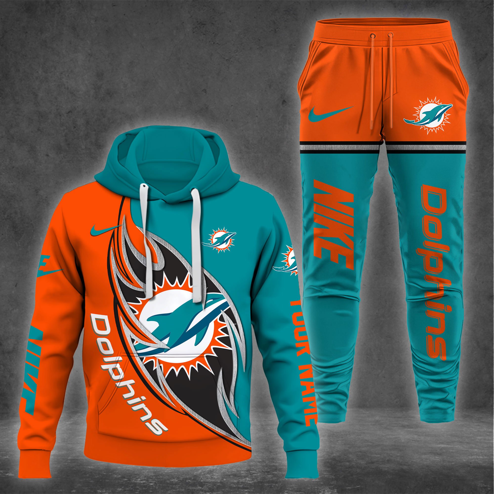 Miami Dolphins Hoodie And Sweatpants Custom Your name 2024 Versions , Sport Hoodie And Sweatpants, Sport Gifts For Fan EHIVM-62743