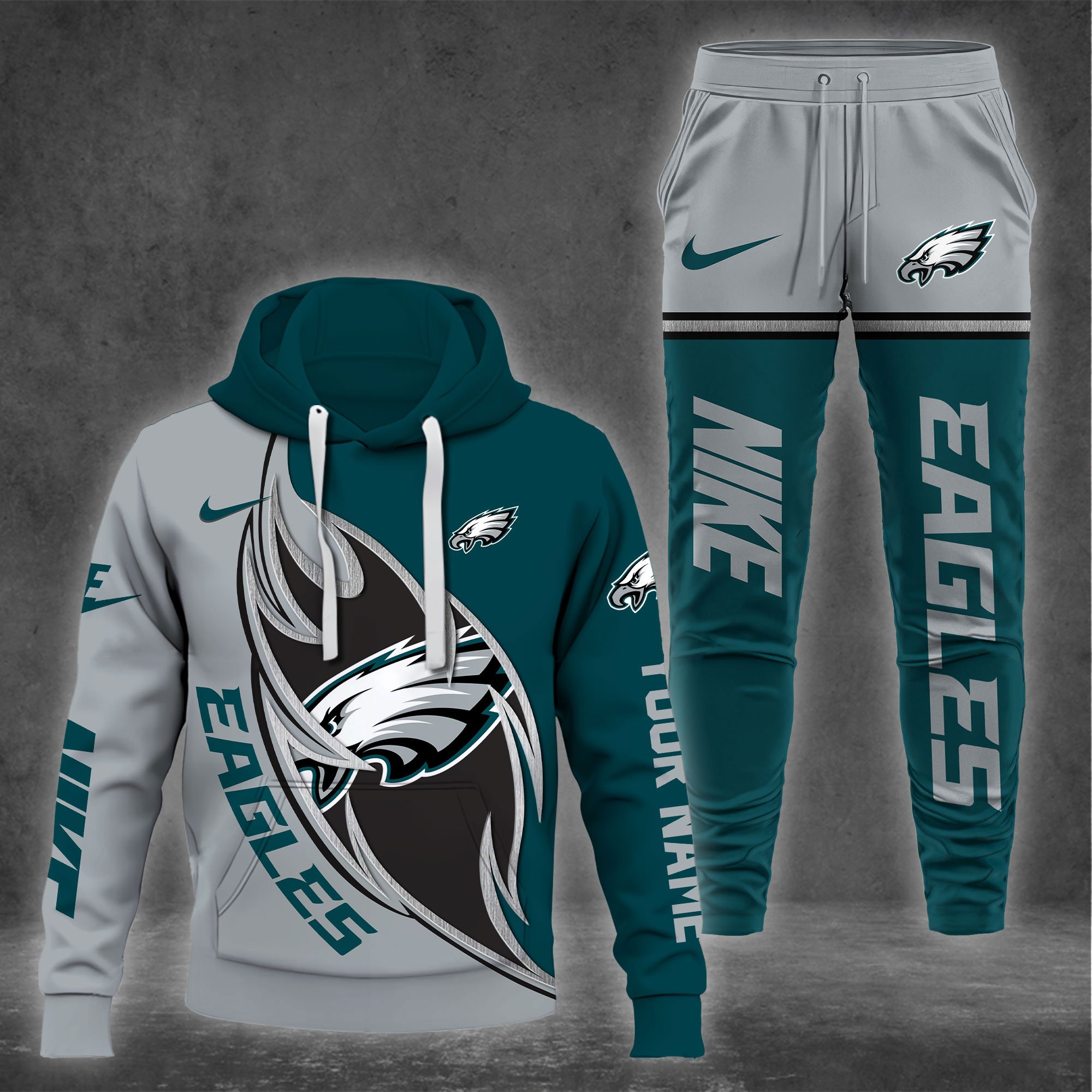 Philadelphia Eagles Hoodie And Sweatpants Custom Your name 2024 Versions , Sport Hoodie And Sweatpants, Sport Gifts For Fan EHIVM-62743