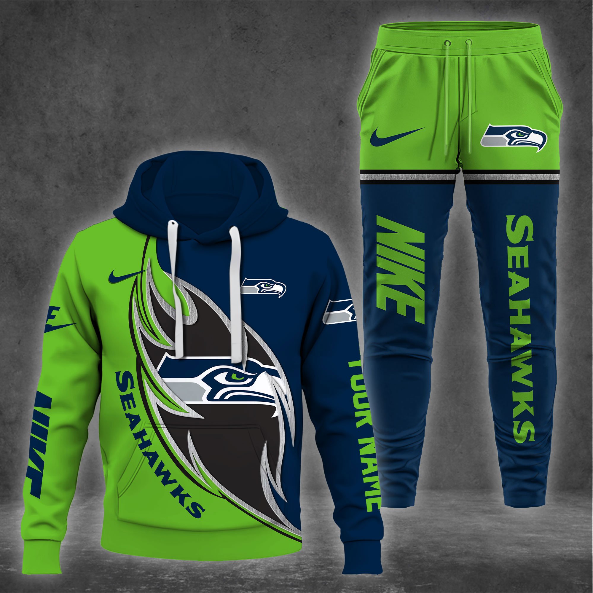 Seattle Seahawks Hoodie And Sweatpants Custom Your name 2024 Versions , Sport Hoodie And Sweatpants, Sport Gifts For Fan EHIVM-62743